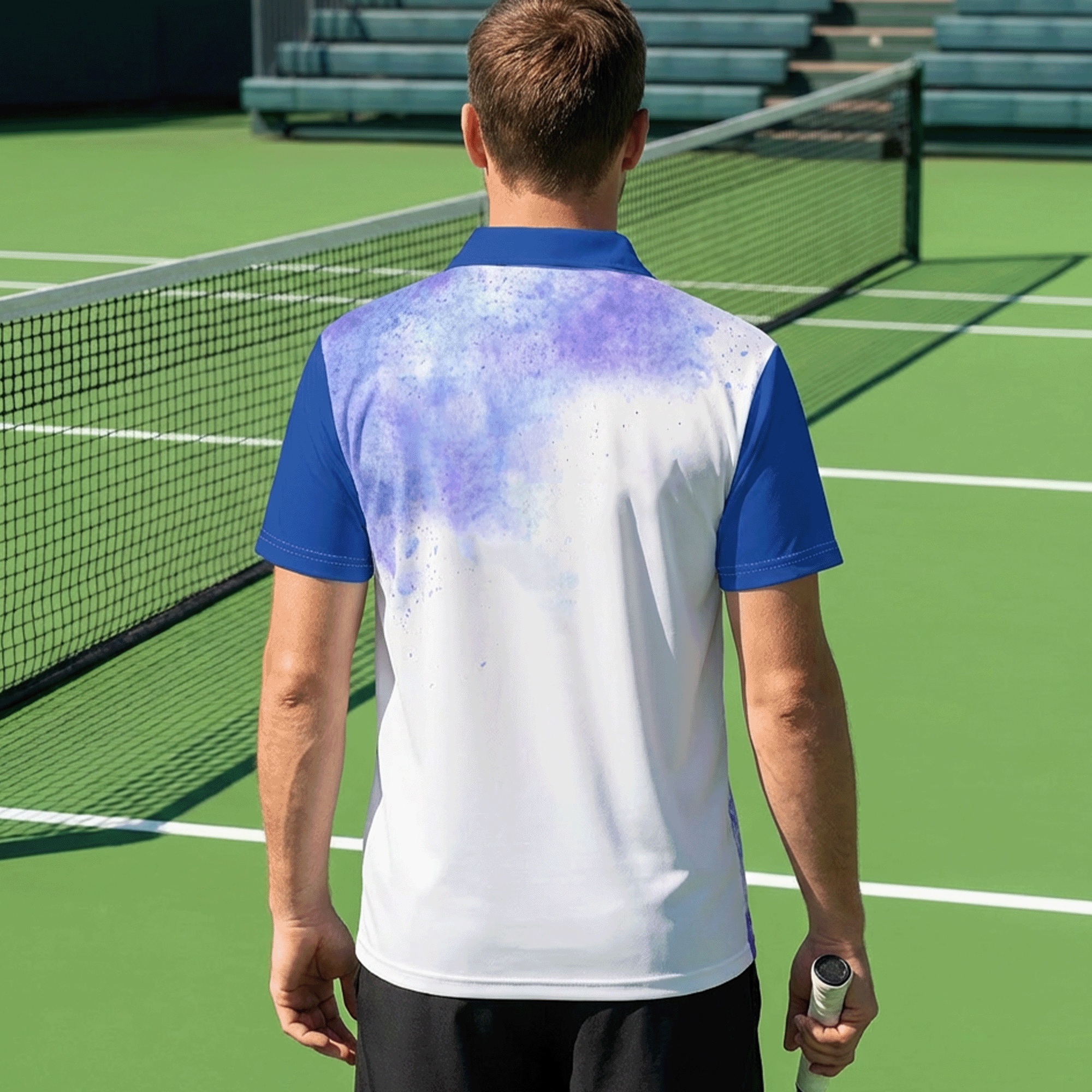 Light Wave Abstract Sports Polo Shirt