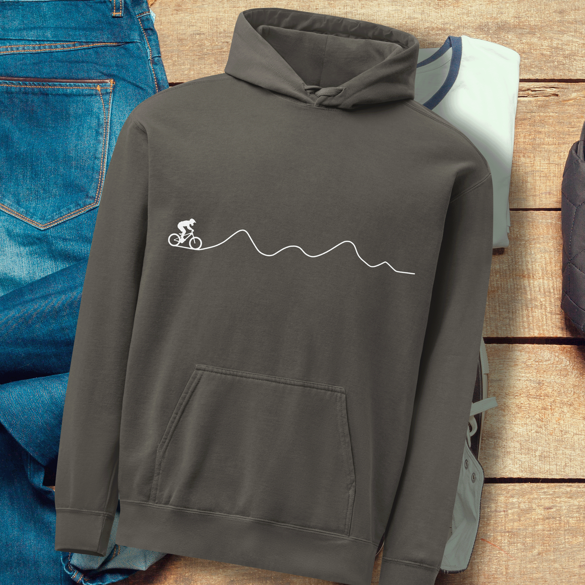 Minimalist Mountain Bike Hoodie