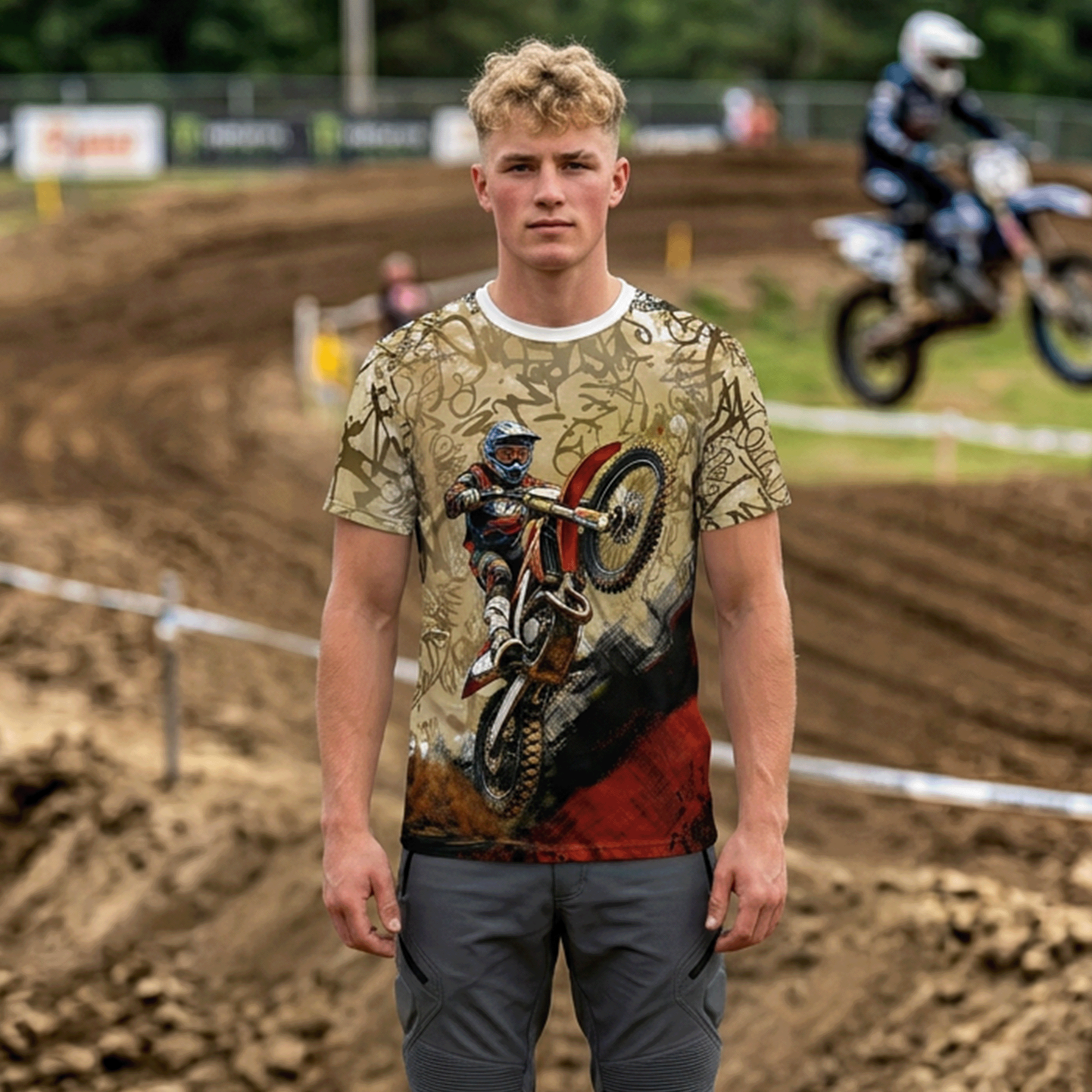 Motocross Graffiti Grunge Style T-shirt