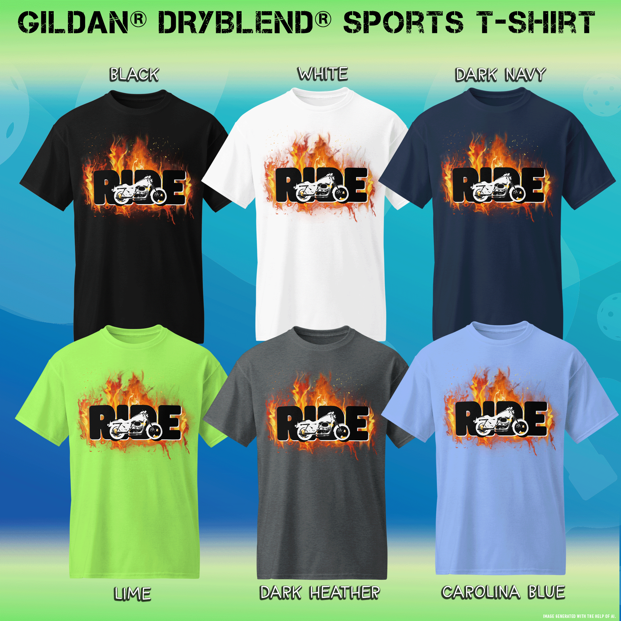 Motorcycle RIDE DryBlend® Moisture-Wicking T-Shirt