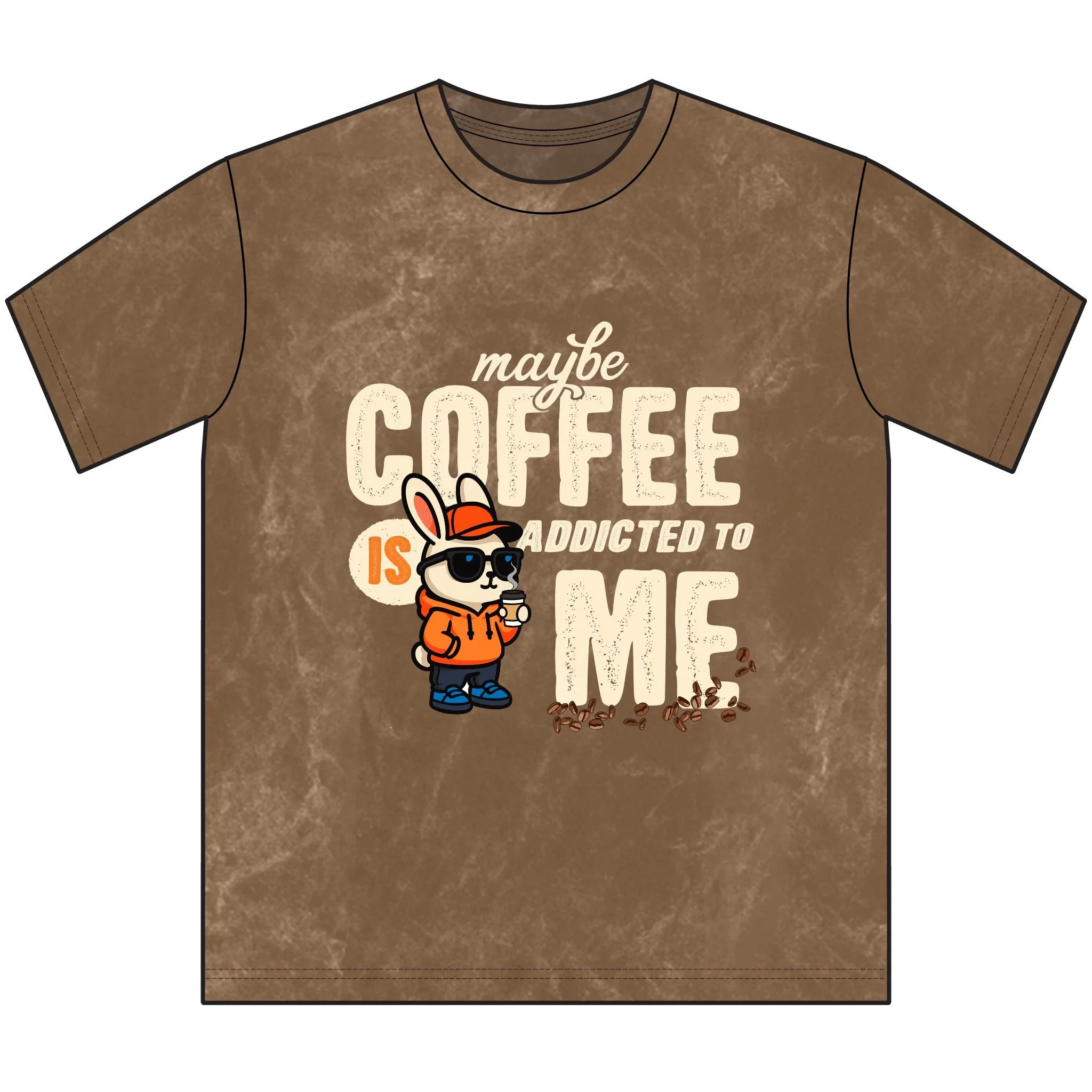 Maybe Coffee Is Addicted To Me Mineral Washed Crewneck Tee Front, Vintage Camel (1).jpg