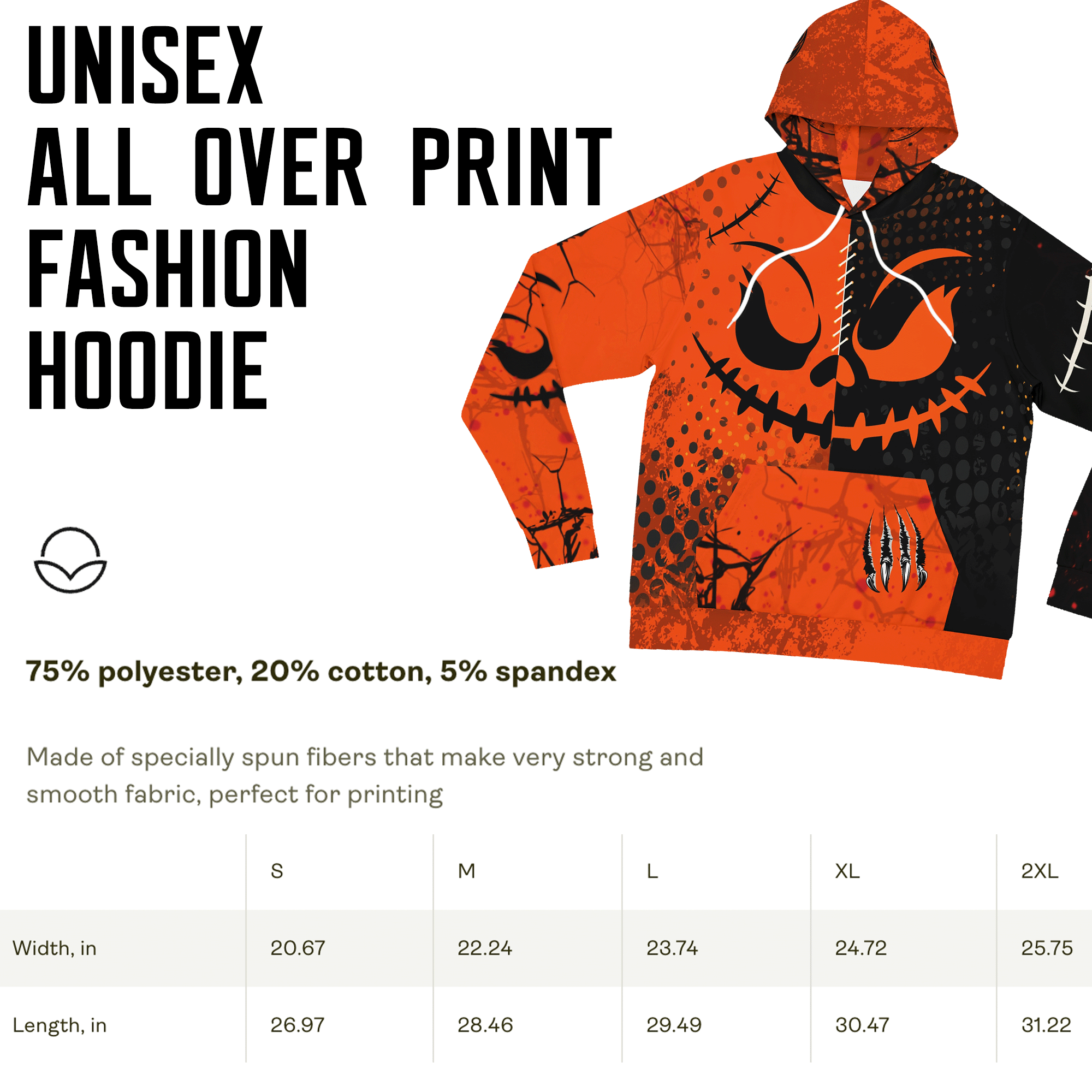 Halloween Pumpkin Faces All Over Print Hoodie