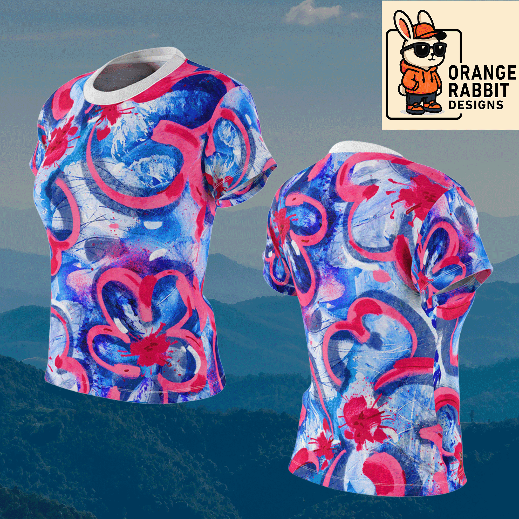 Women's Abstract Floral Watercolor Tee