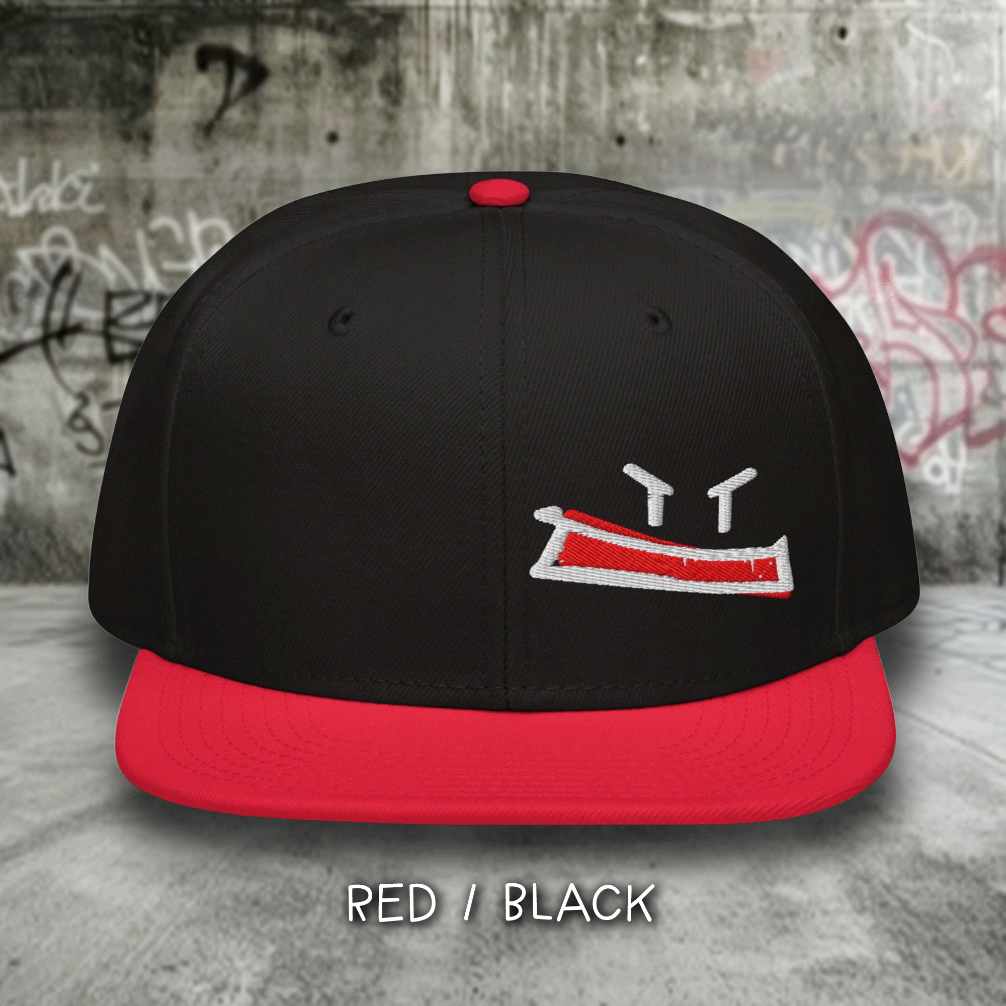 Embroidered Graffiti Face Streetwear Snapback Hat