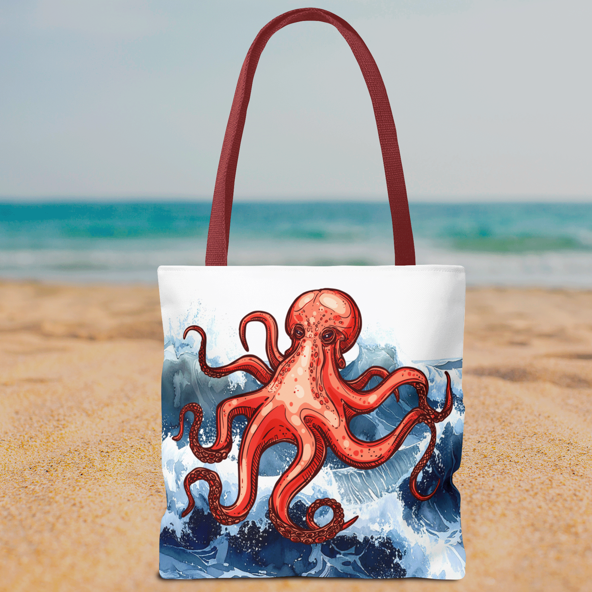 Octopus Ocean Beach Tote Bag