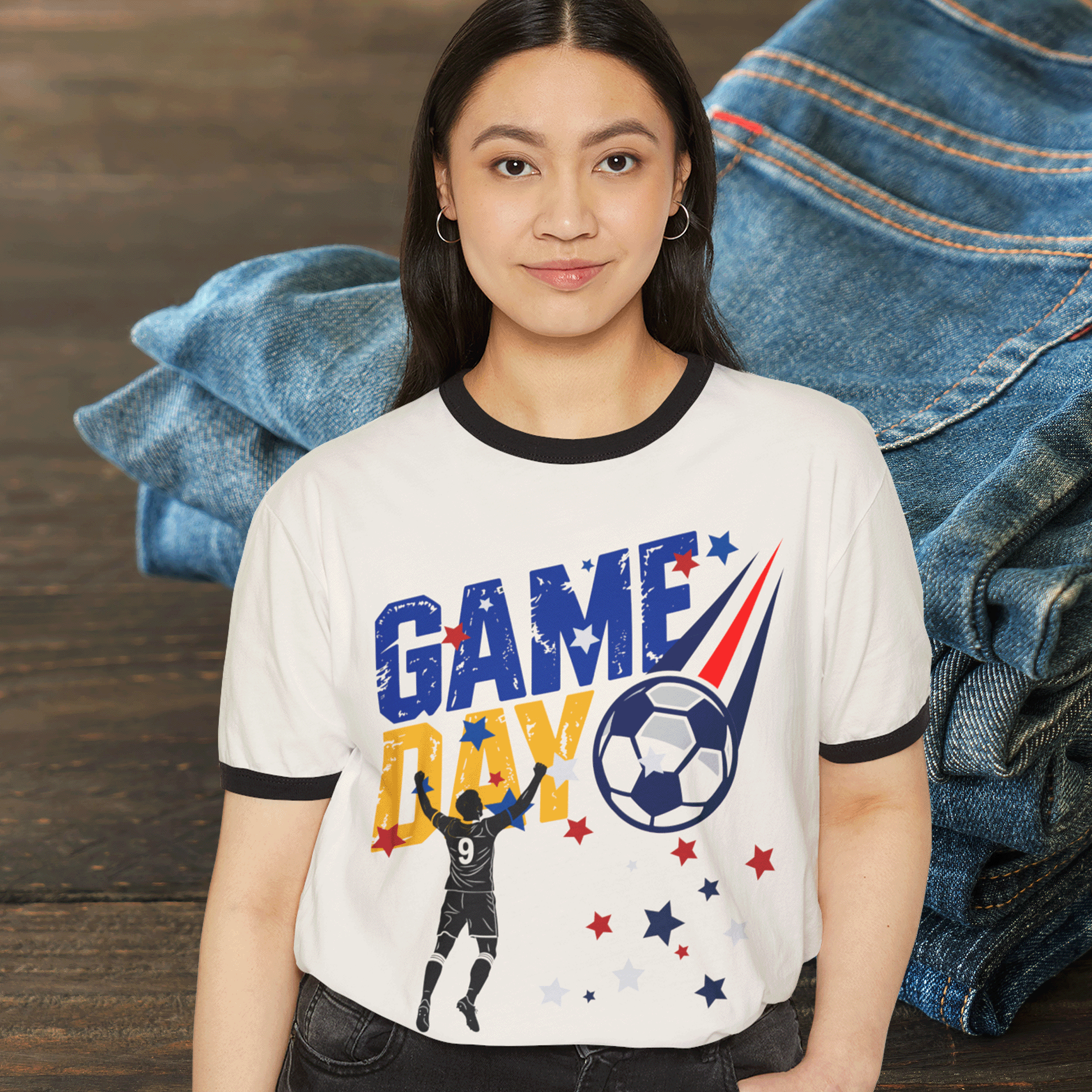 USA Soccer Game Day Ringer T-Shirt