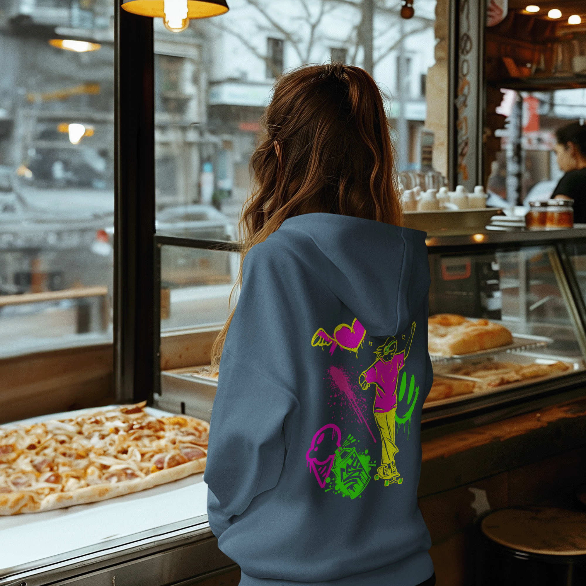 Graffiti Skateboarder Girl Hoodie