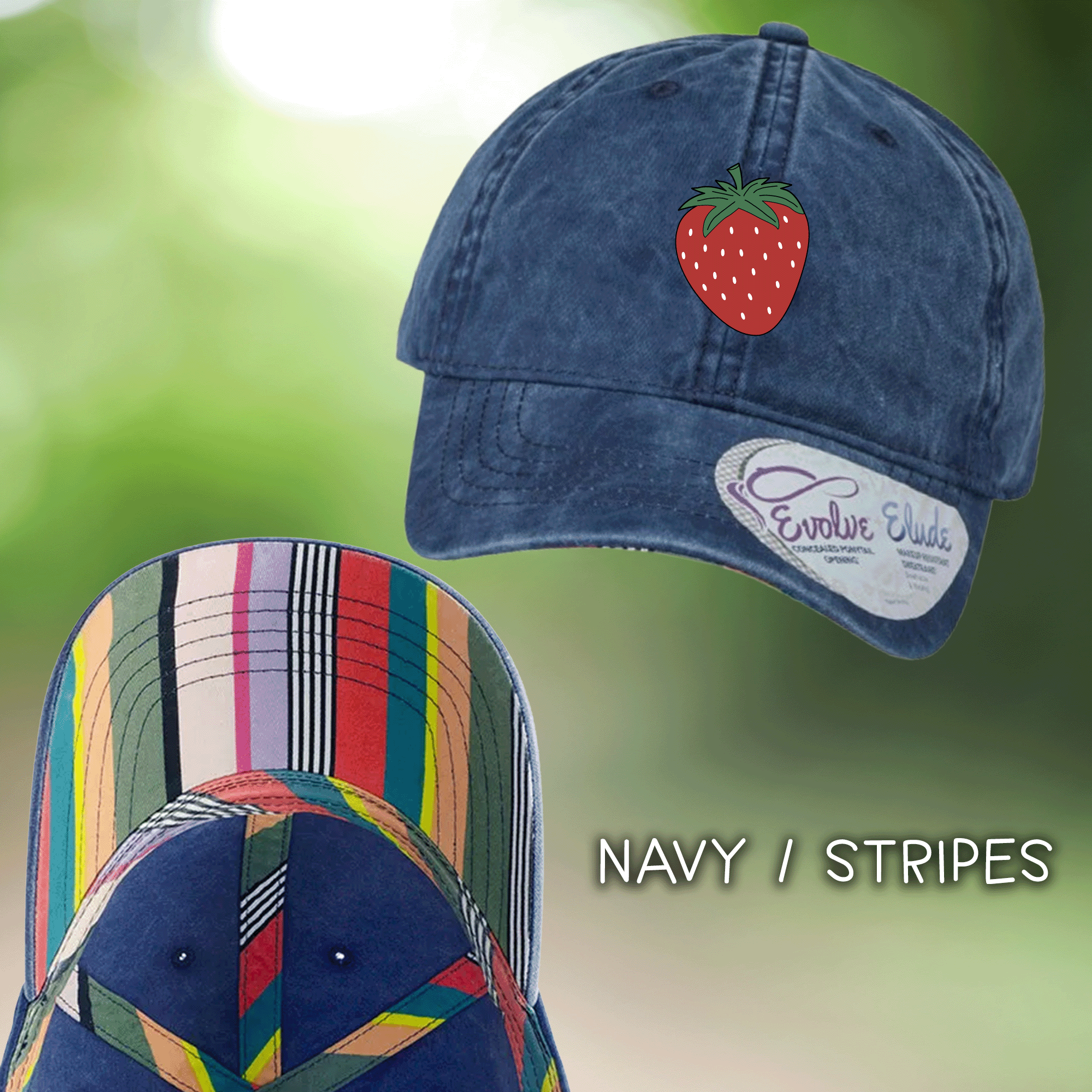 Women's Embroidered Strawberry Fashion Cassie Cap