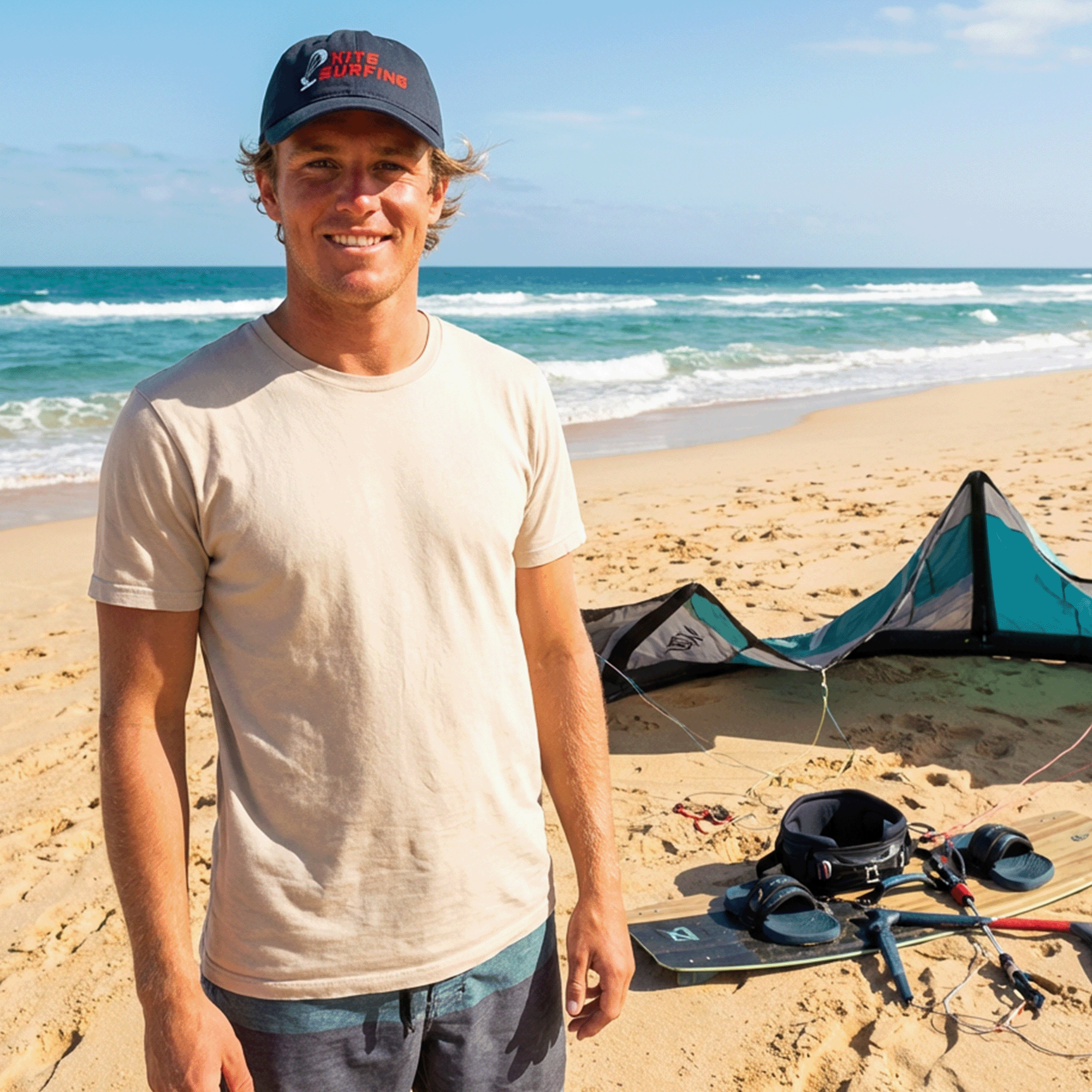 Embroidered Kitesurfing Low-profile Cap
