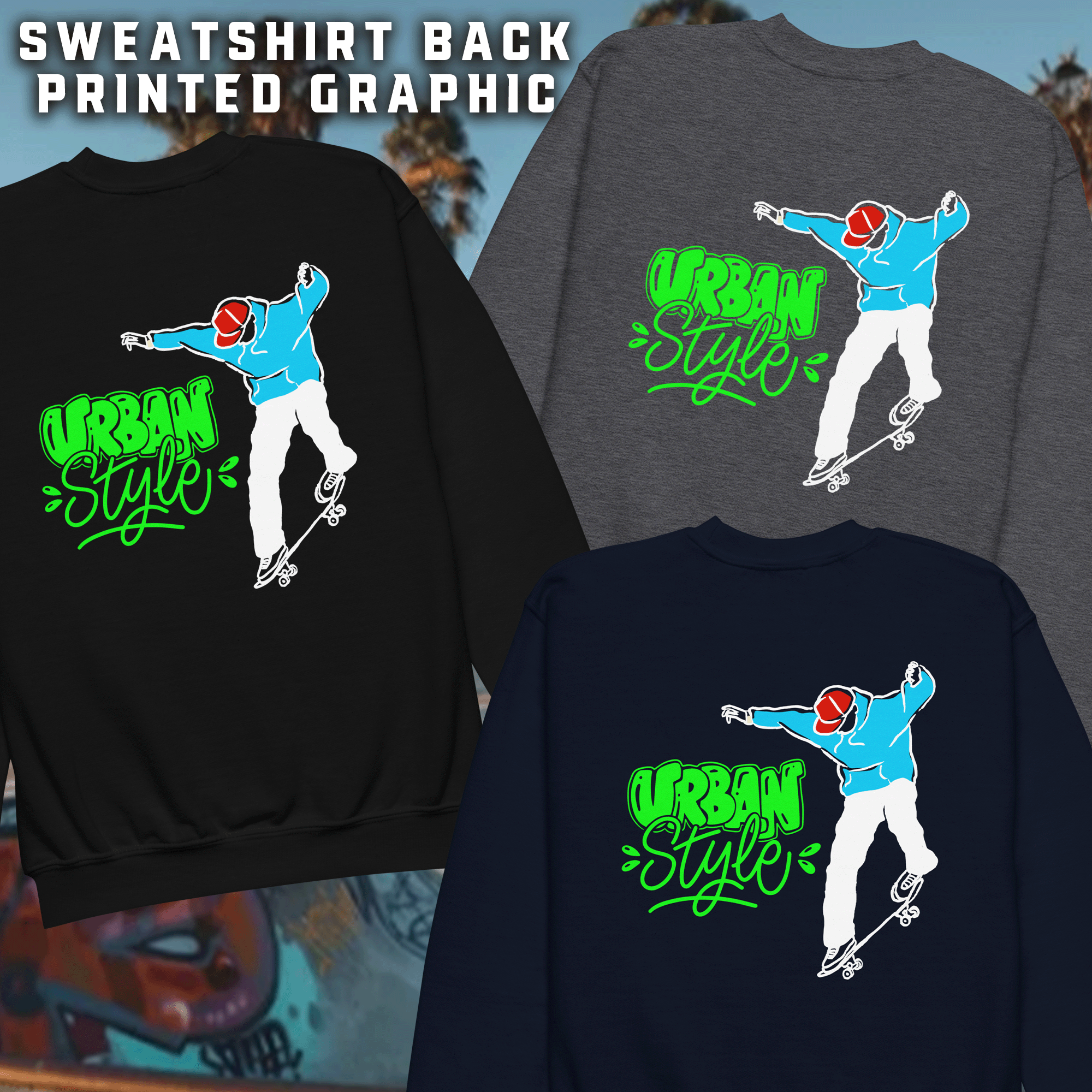 Skateboard Youth Crewneck Sweatshirt