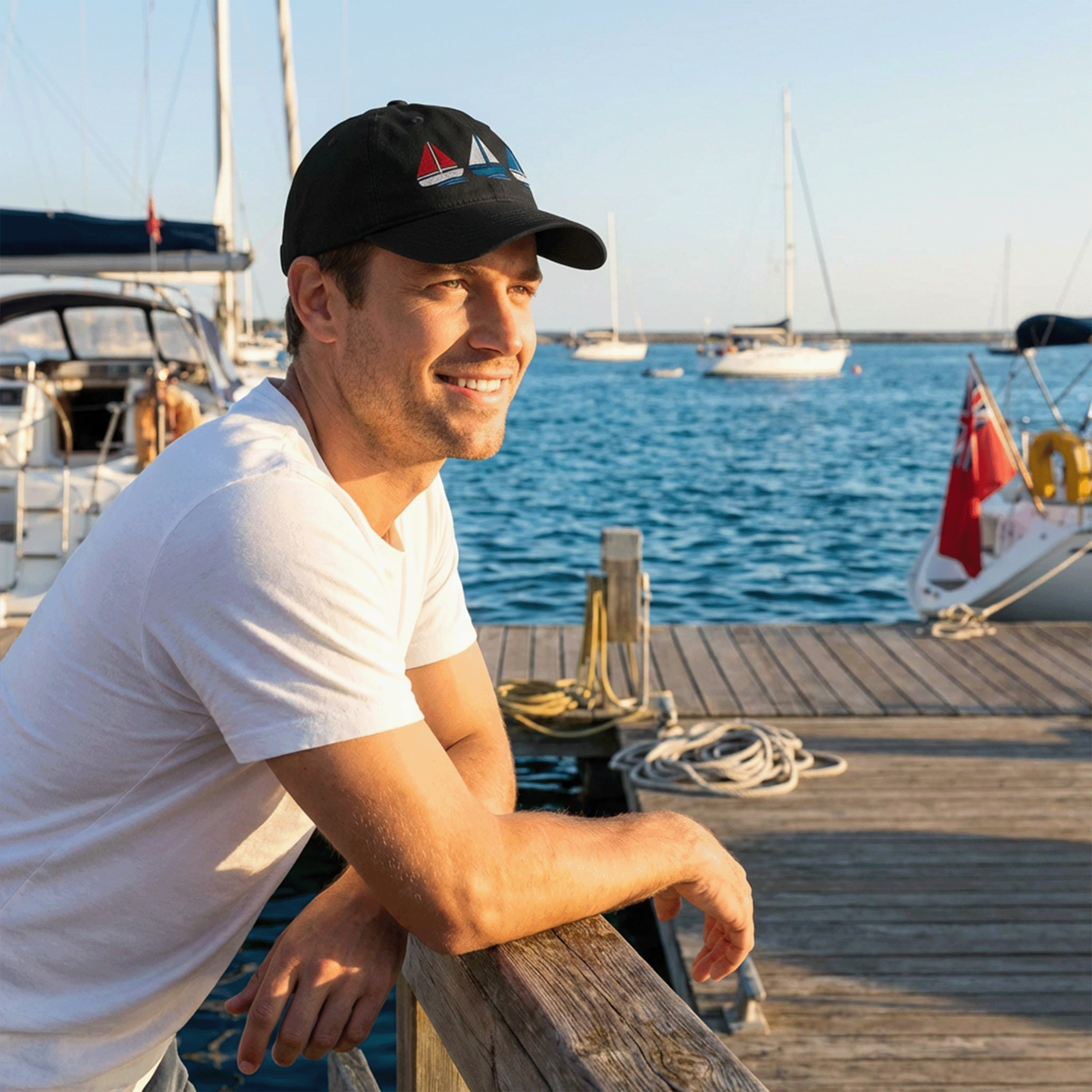 Embroidered Low-profile Sailboat Cap
