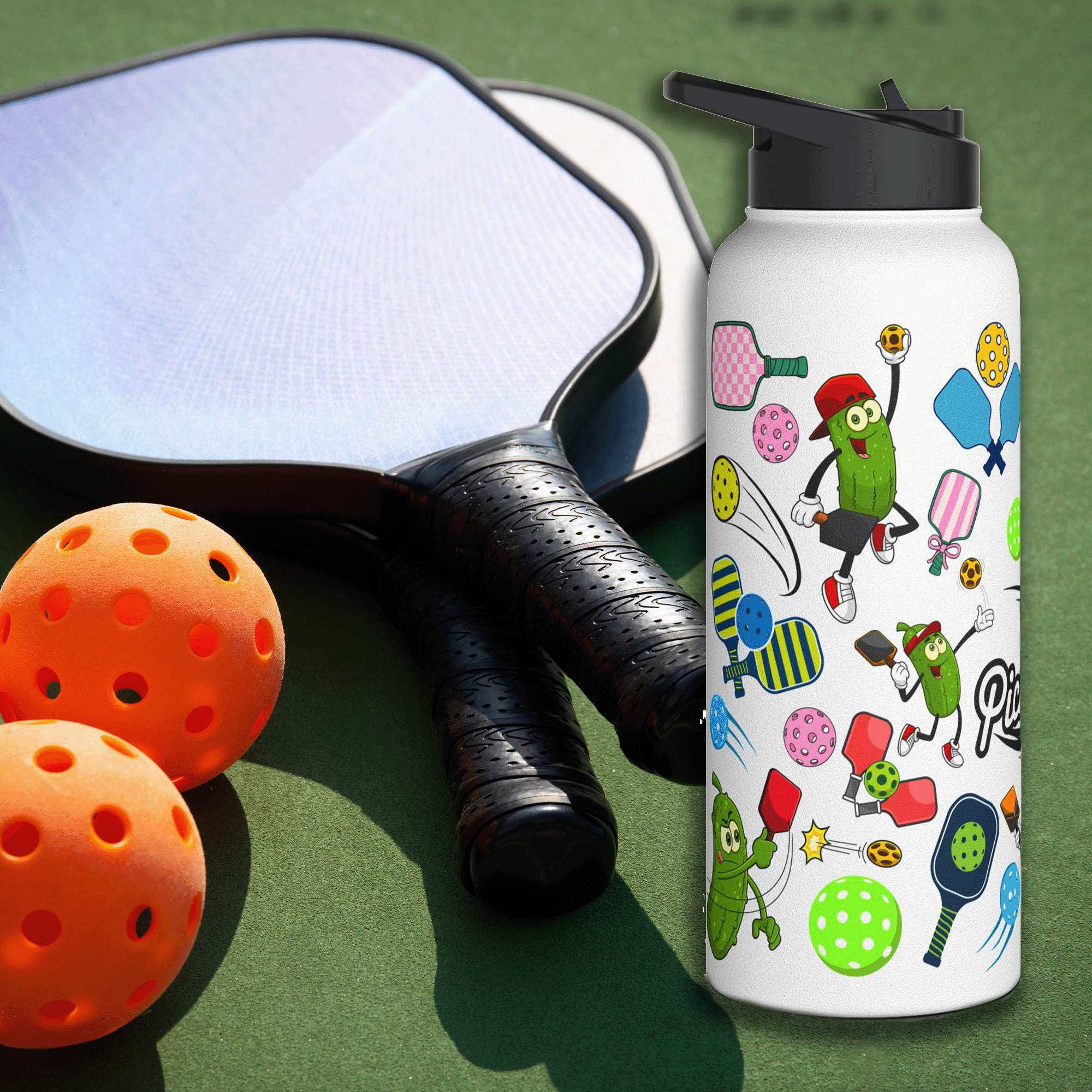 Pickleball Stainless Steel Water Bottle