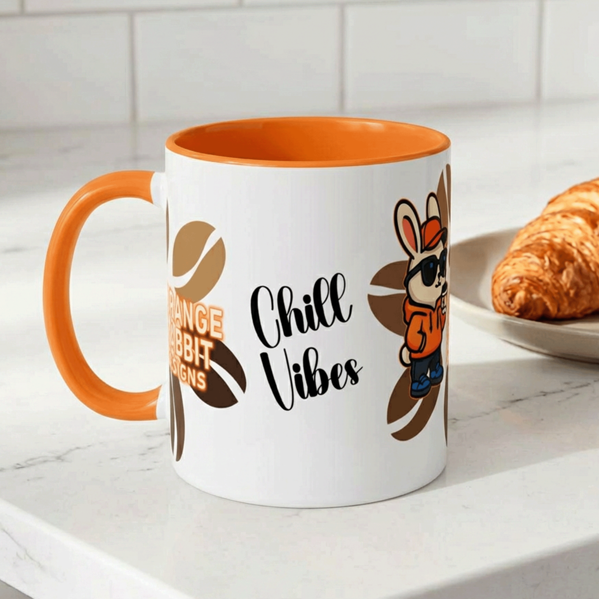 Orange Rabbit Chill Vibes Colorful Mug 11oz