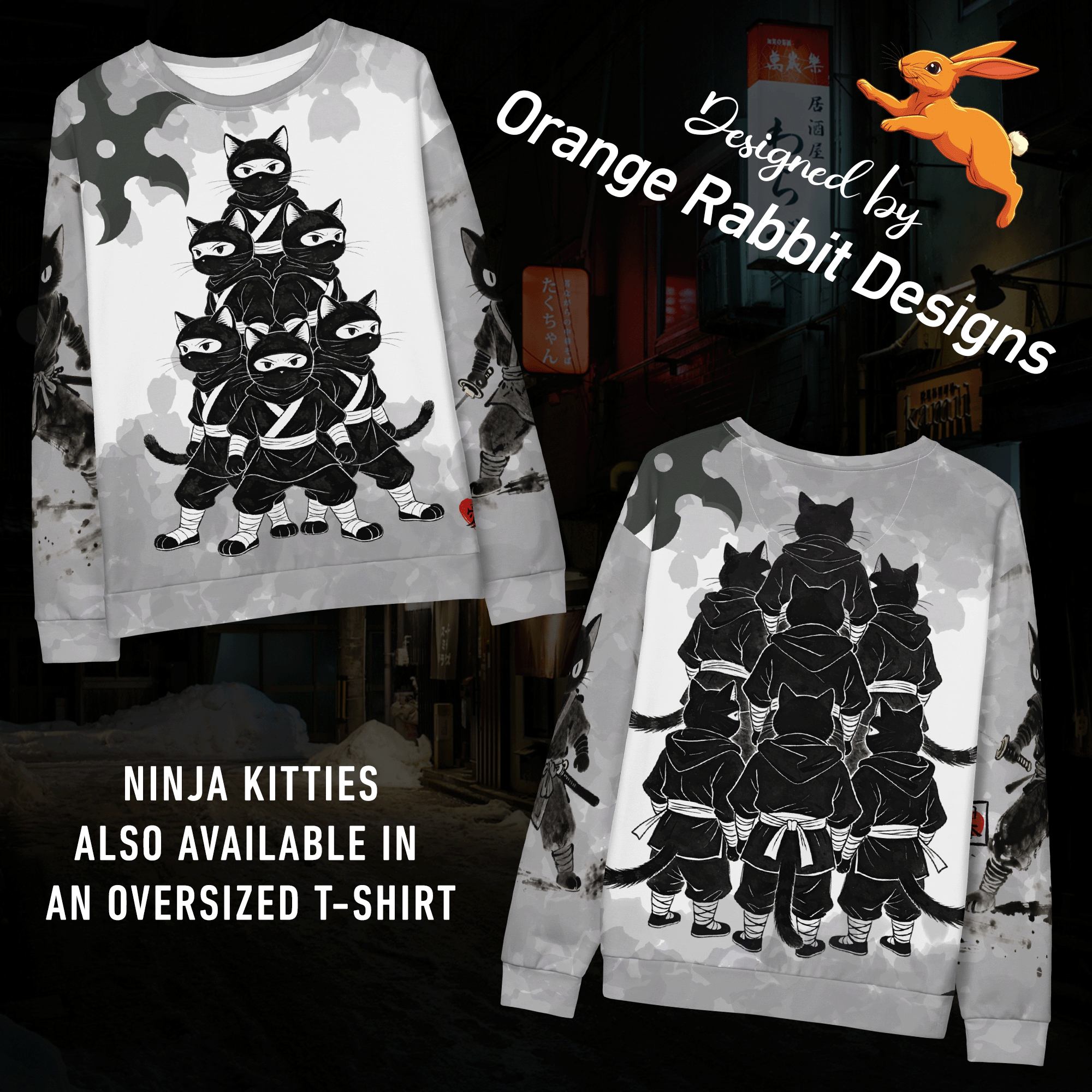 NINJA Cats Cotton Sweatshirt