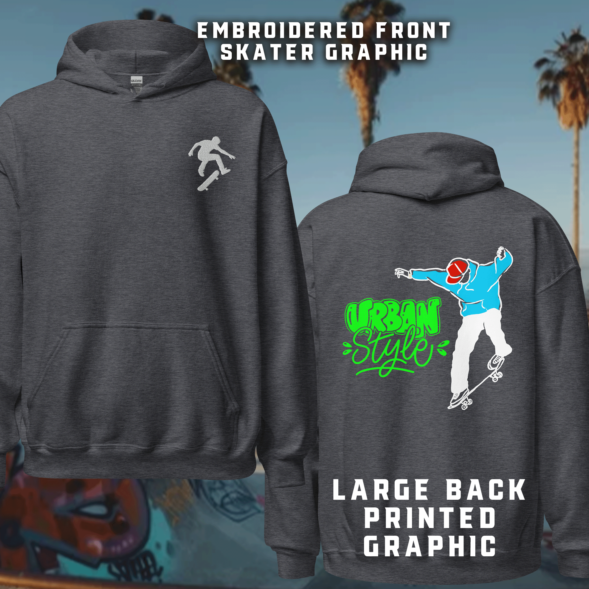 Urban Style Skateboarder Hoodie