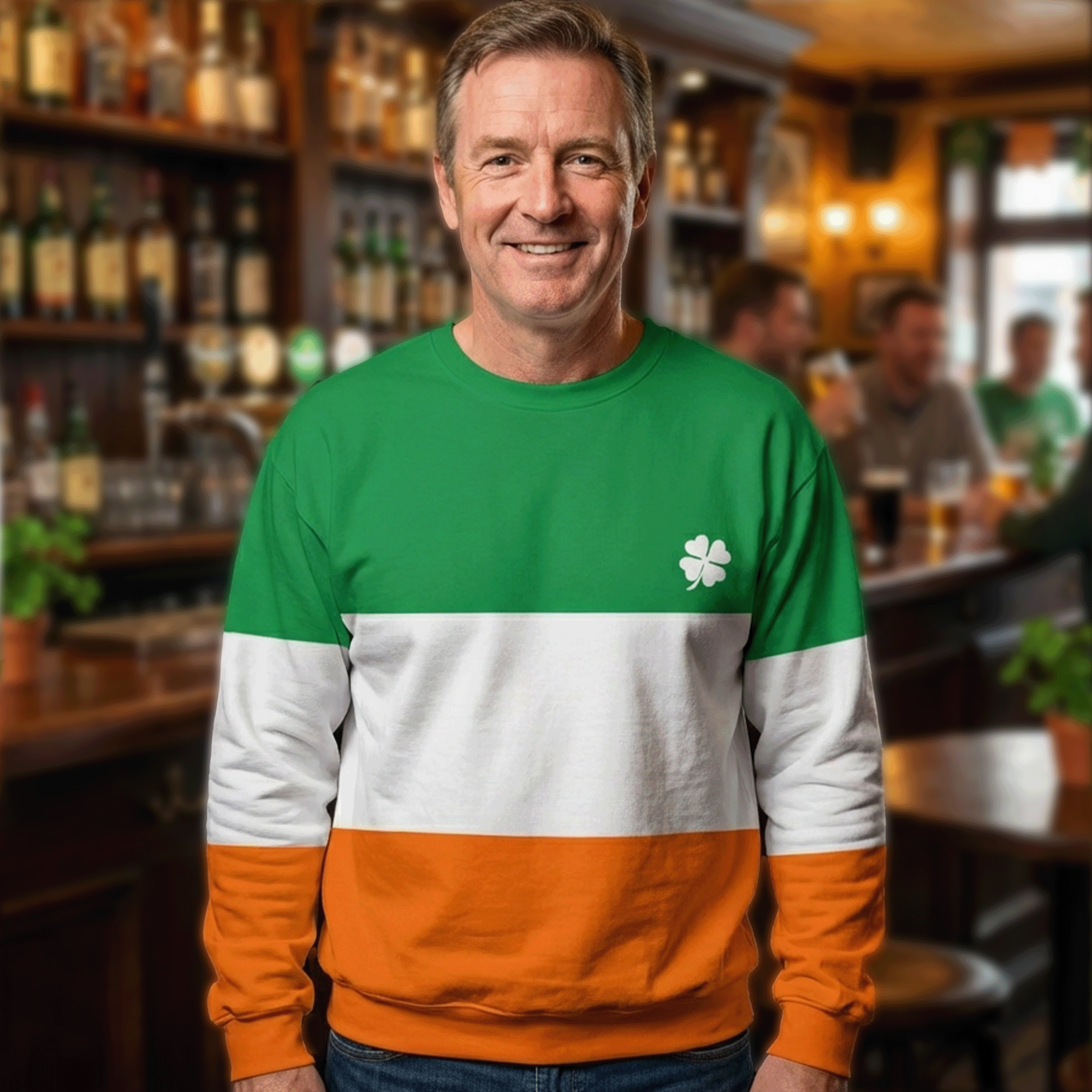 Irish Striped Cotton Sweatshirt