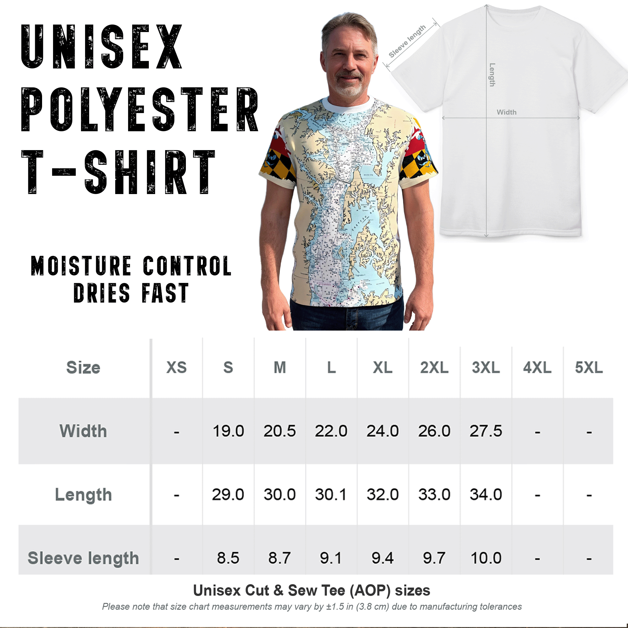 Maryland Chesapeake Bay Nautical Chart Tee