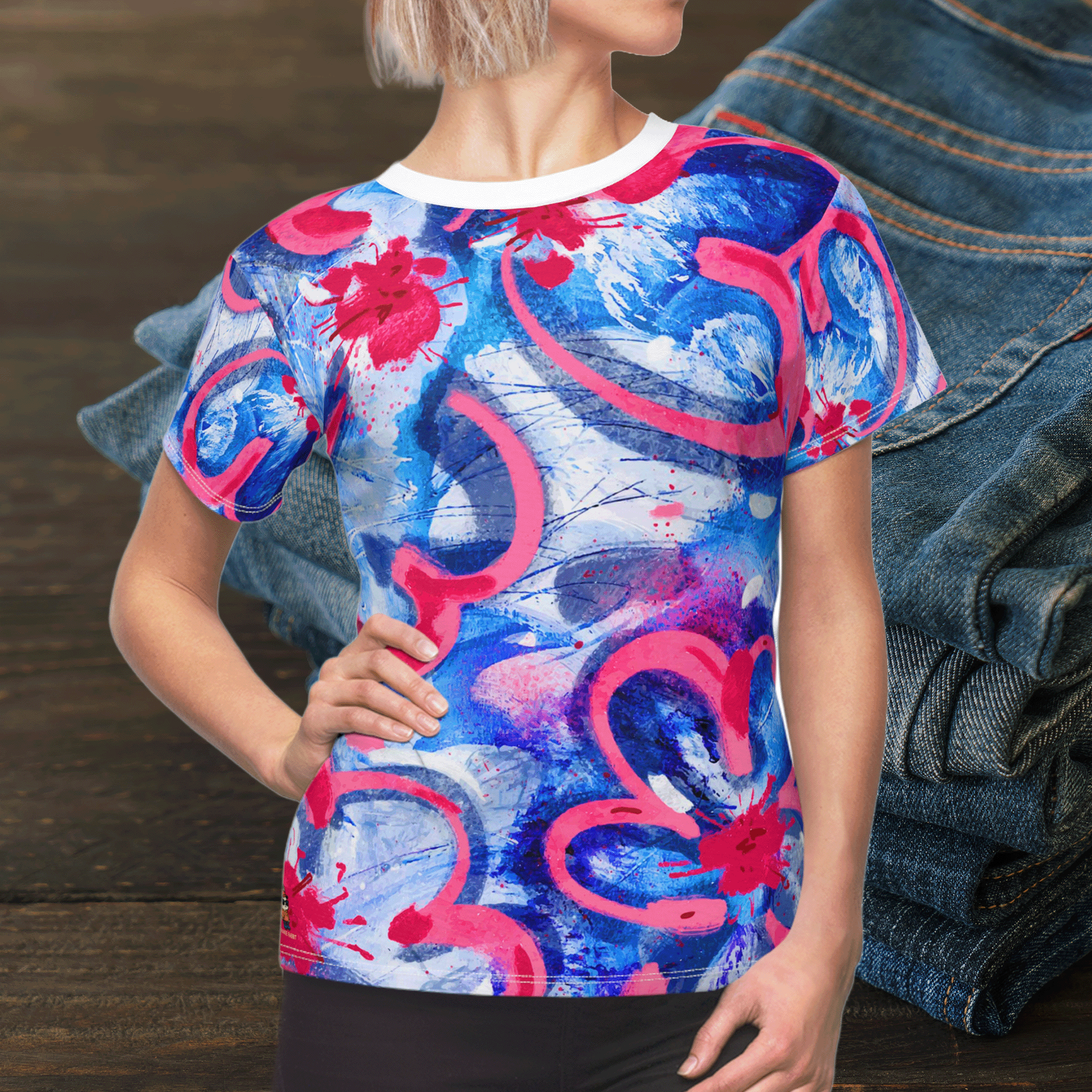 Women's Abstract Floral Watercolor Tee