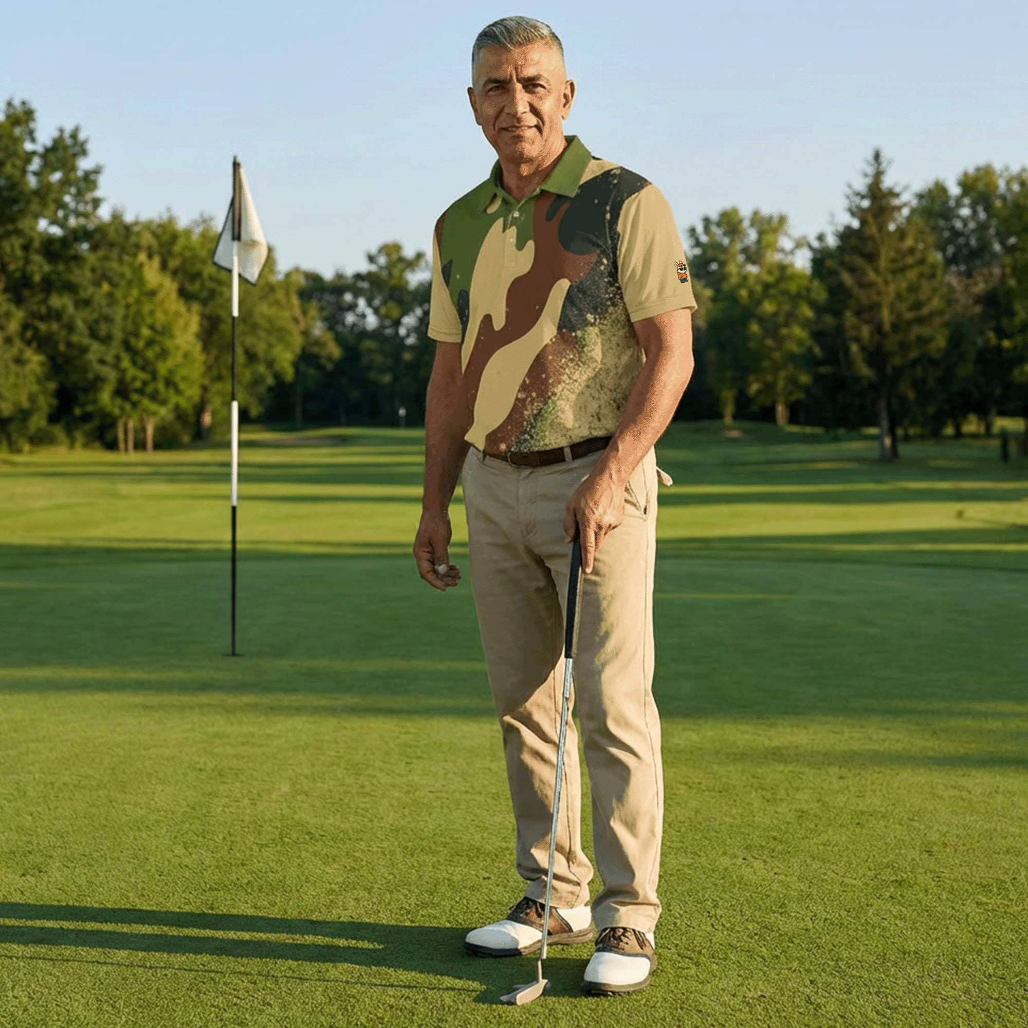Camouflage Short-Sleeve Sports Polo