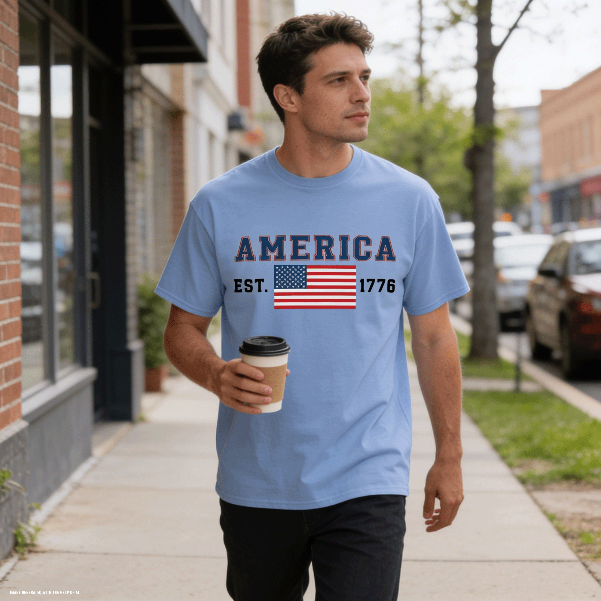 Patriotic America 1776 DryBlend® T-Shirt