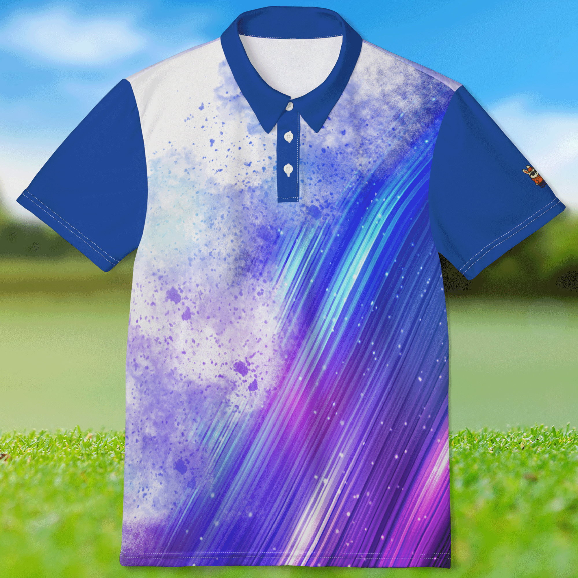 Light Wave Abstract Sports Polo Shirt
