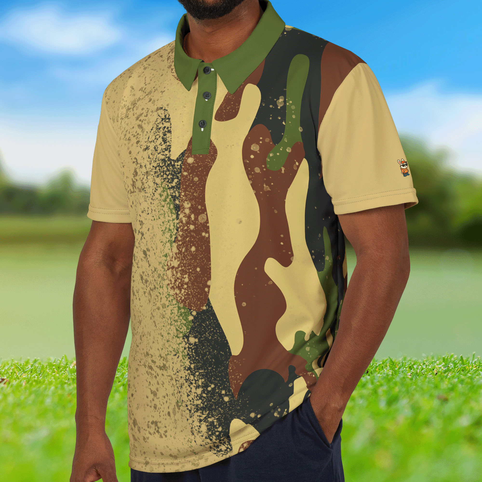 Camouflage Short-Sleeve Sports Polo