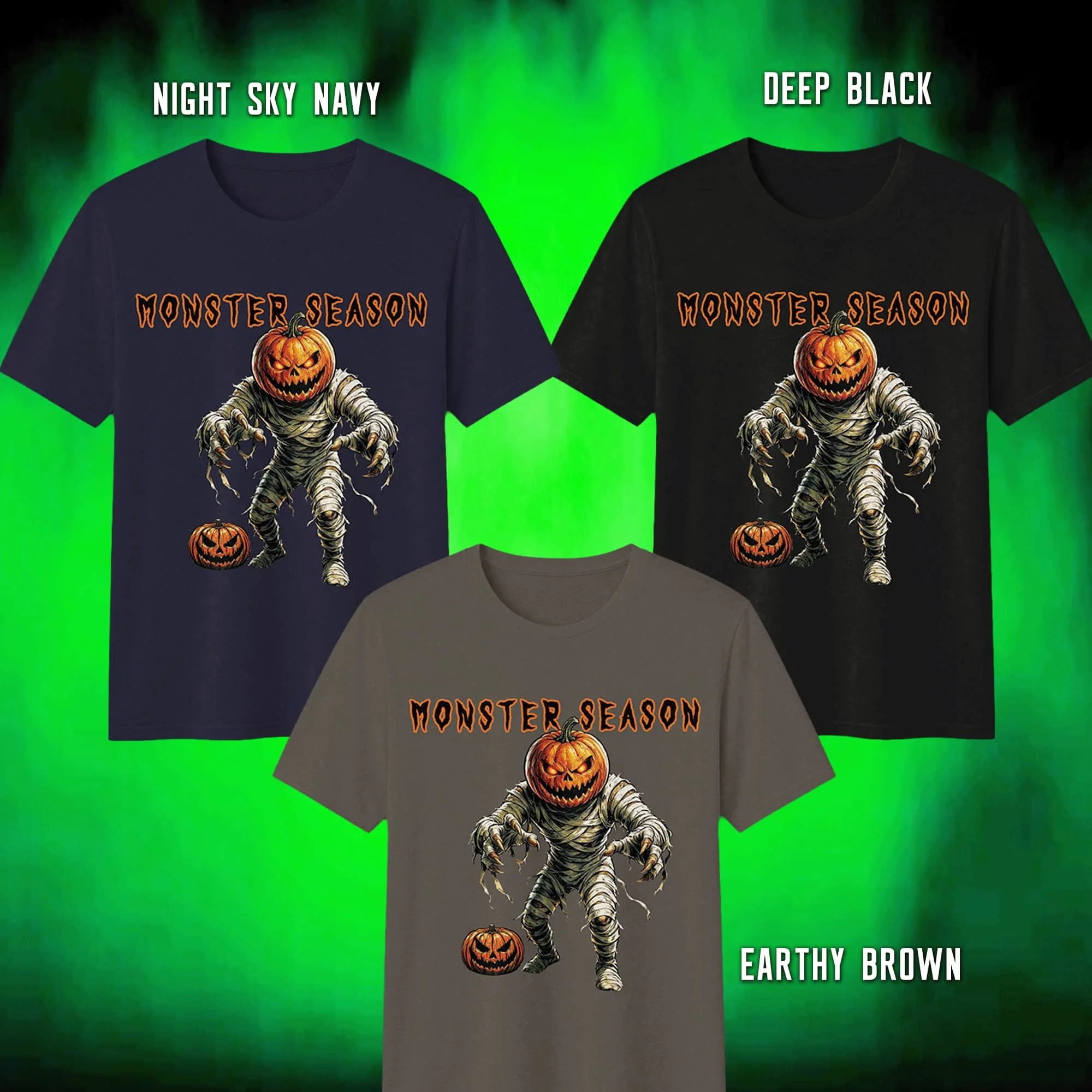 Pumpkin Head Mummy Monster Recycled Tee