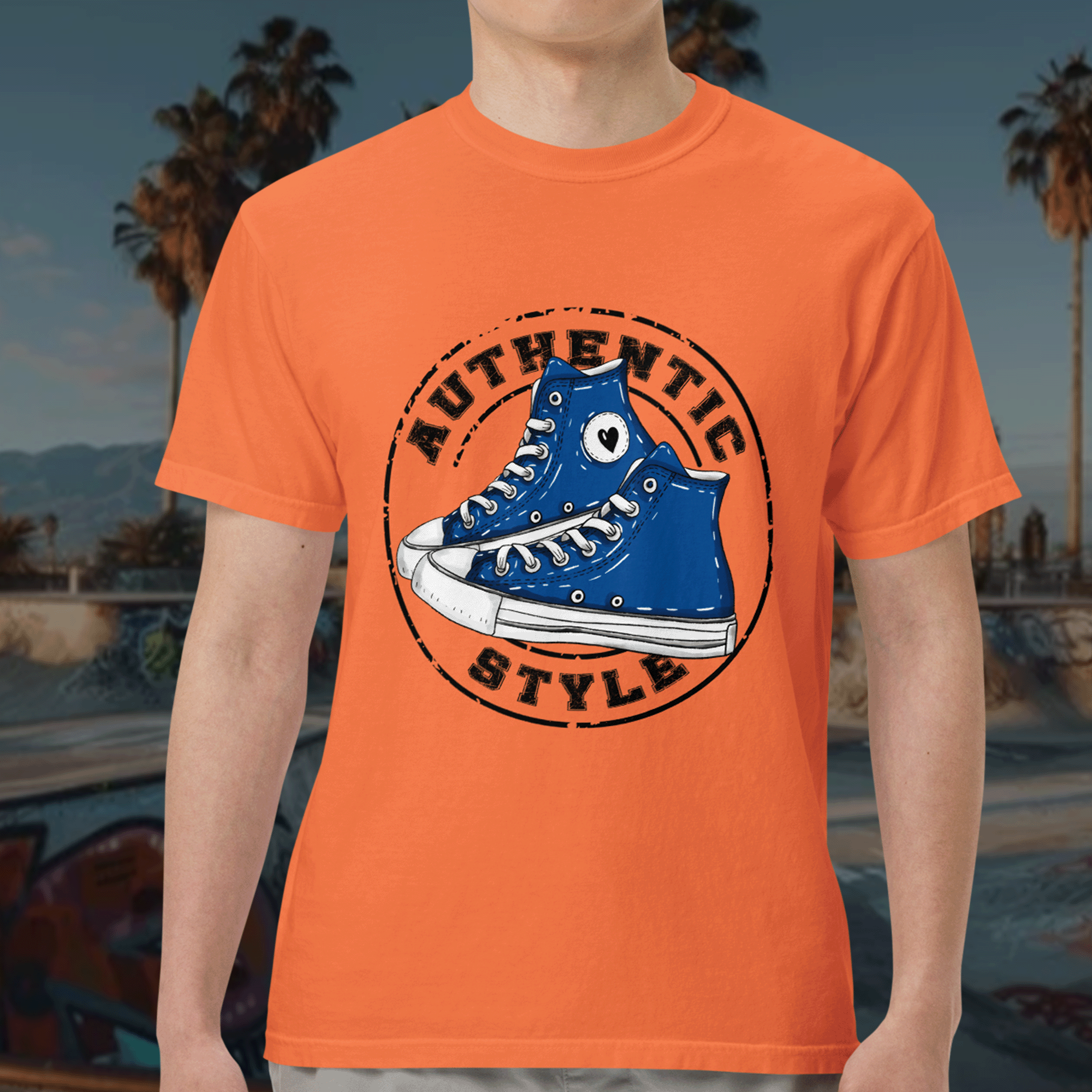 Authentic Style Blue Sneakers Tee