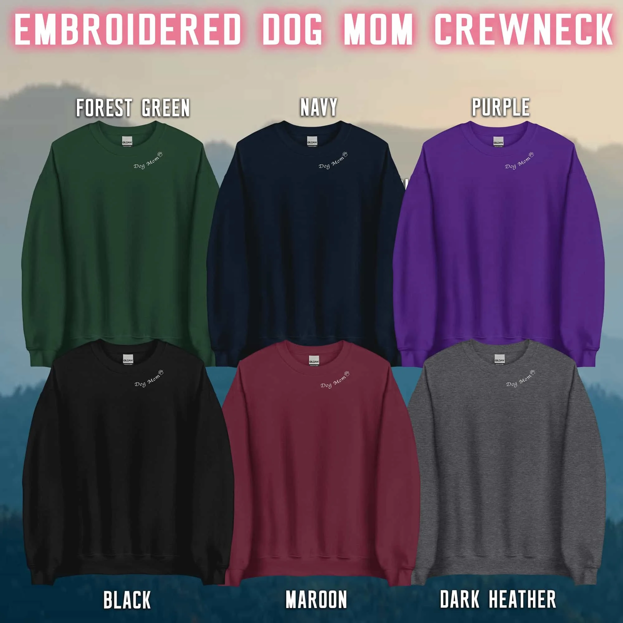 Embroidered Dog Mom Unisex Sweatshirt