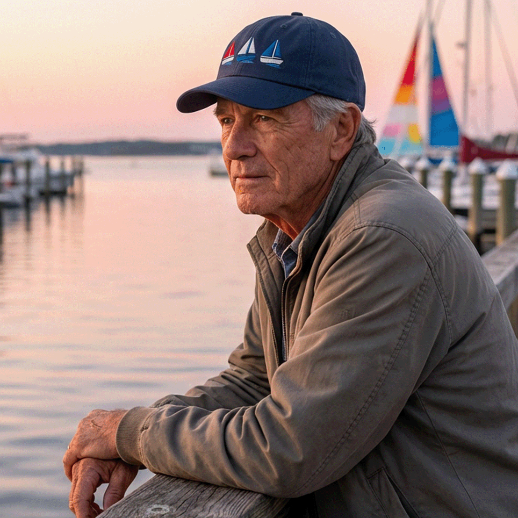 Embroidered Low-profile Sailboat Cap