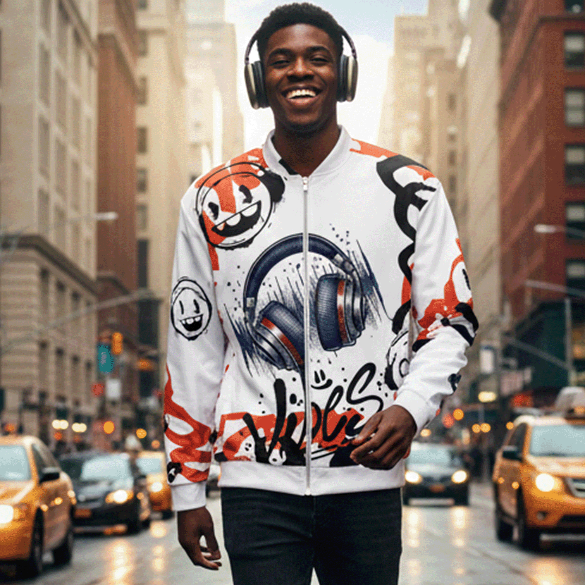 Good Vibes Headphones Bomber Jacket