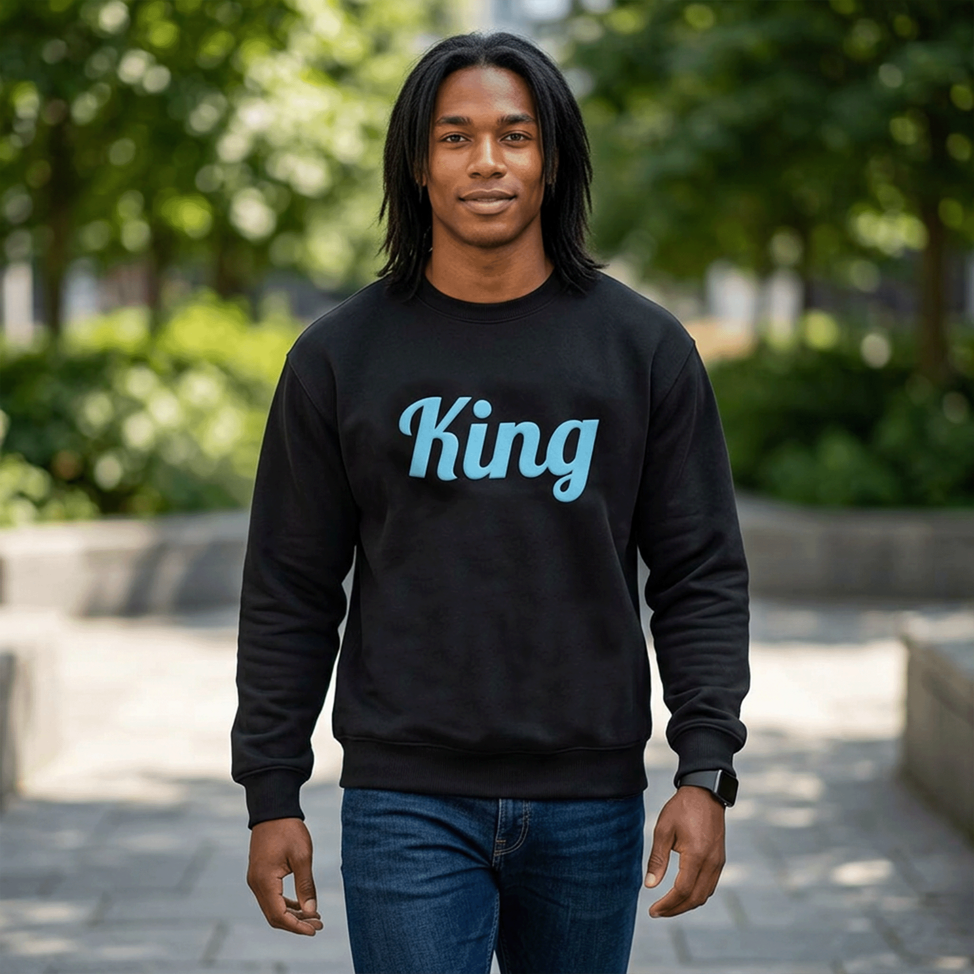 Custom Name or Text Adult Core Fleece Crewneck Sweatshirt