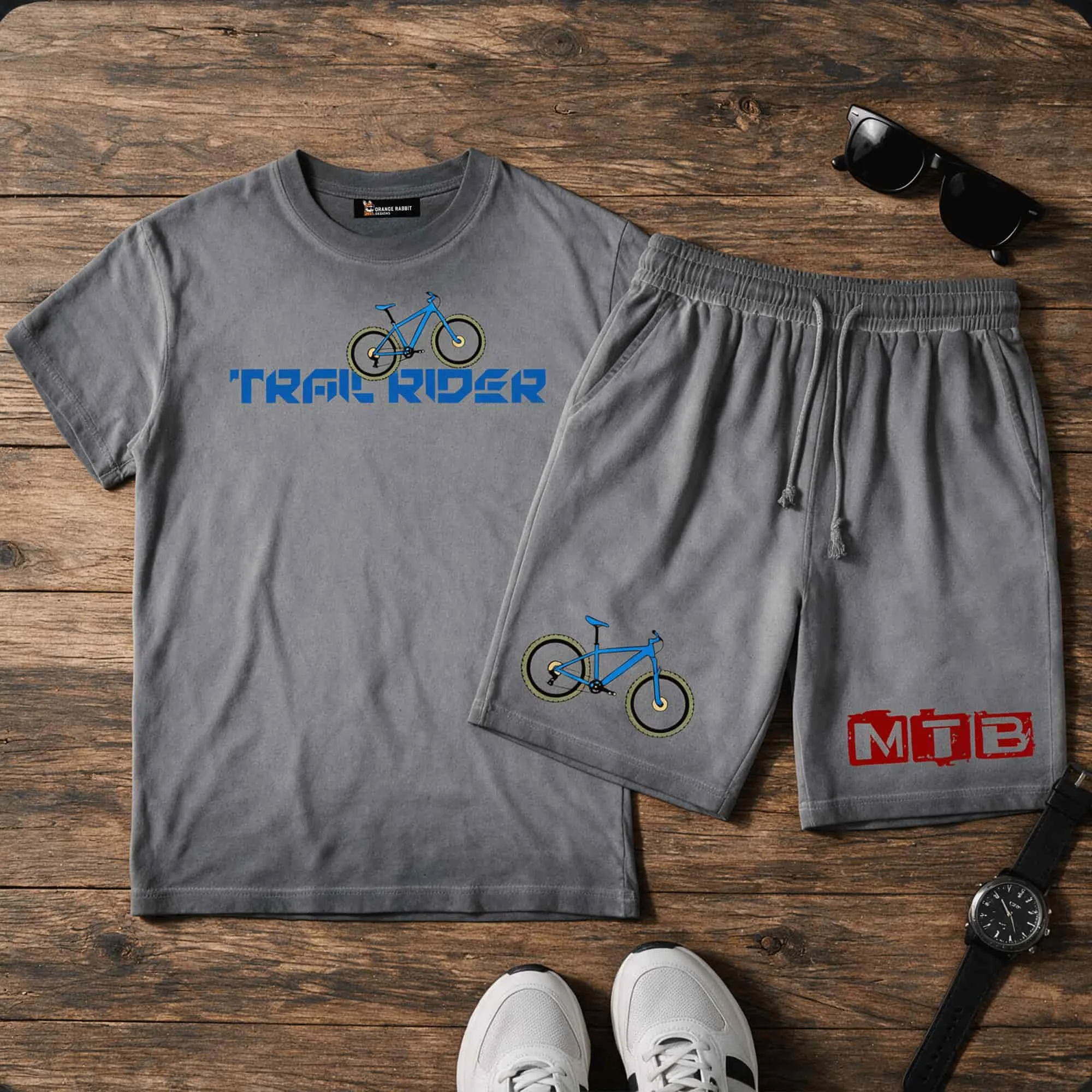Mountain Bike Trail Rider Reverse Dyed Tee, Tank & Shorts