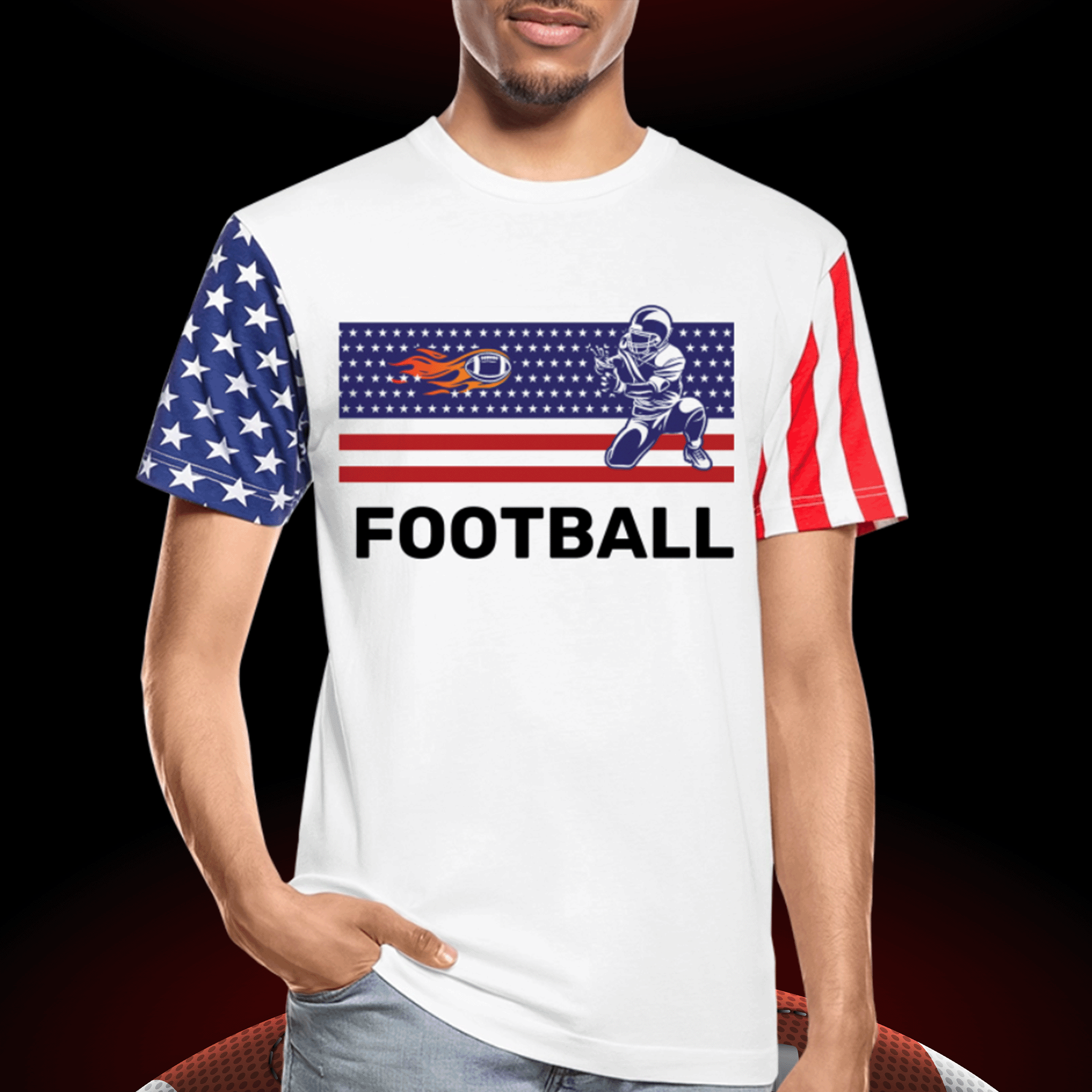 Football Patriotic Unisex Stars & Stripes T-Shirt
