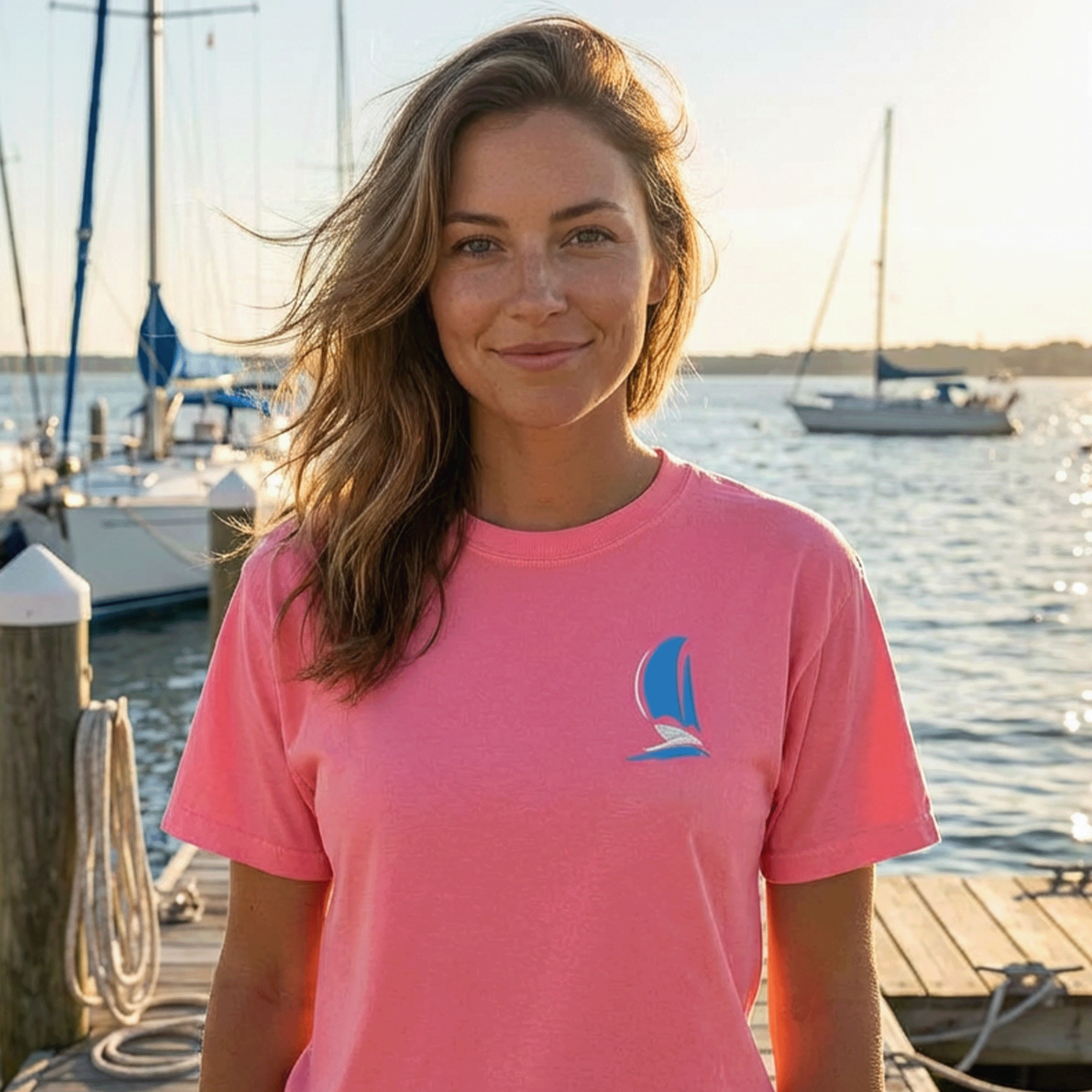 Embroidered Sailboat T-shirt