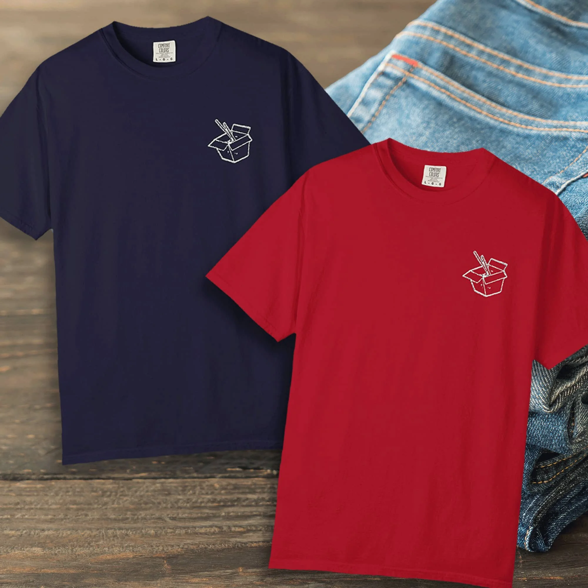 Embroidered Chinese Take-out Box T-Shirt