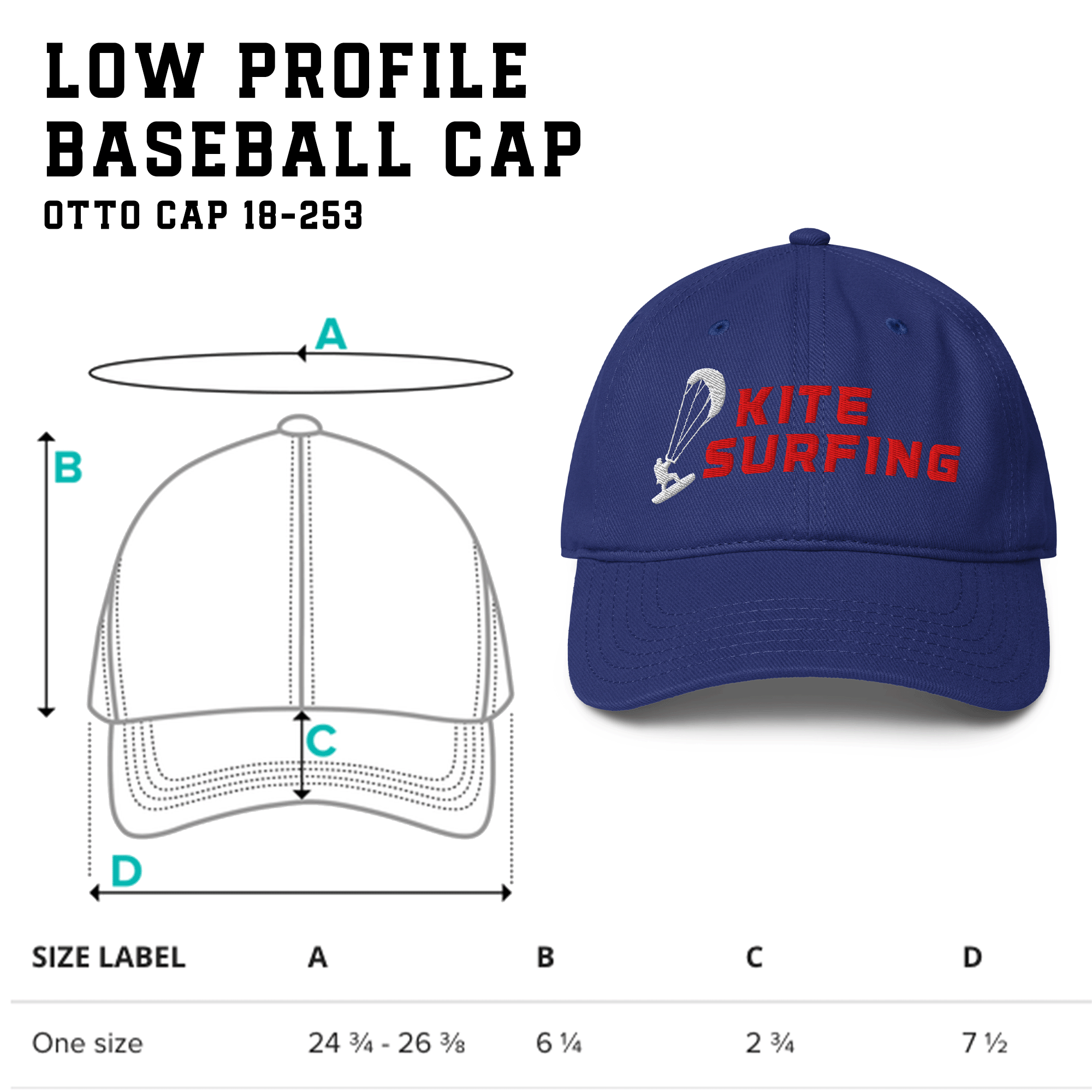 Embroidered Kitesurfing Low-profile Cap