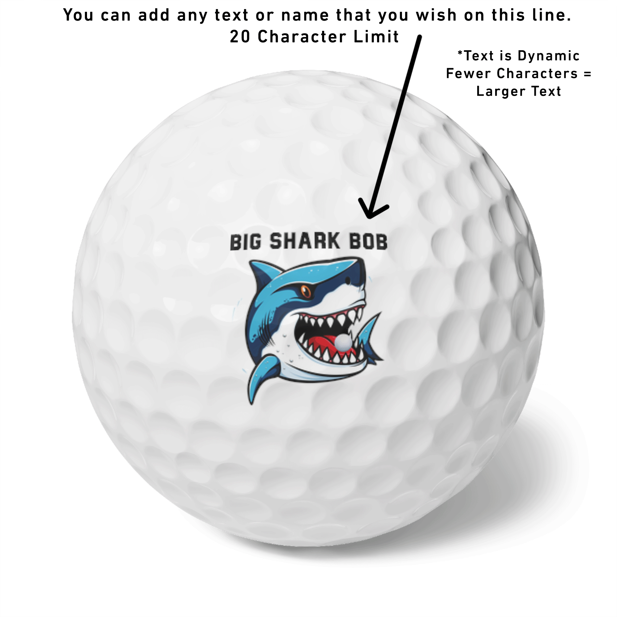 PERSONALIZED Name SHARK Golf Balls