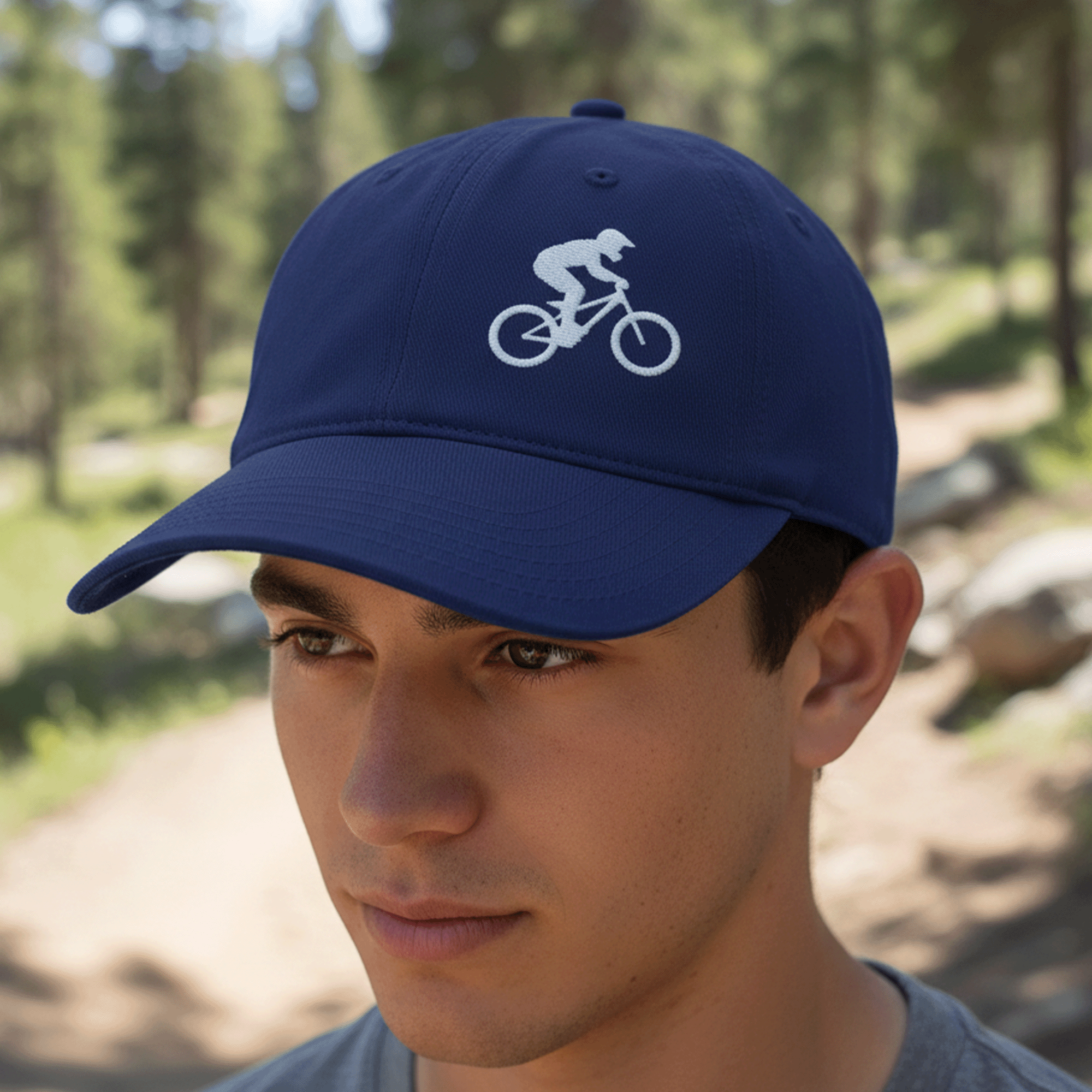 Embroidered Mountain Bike Low-profile Cap