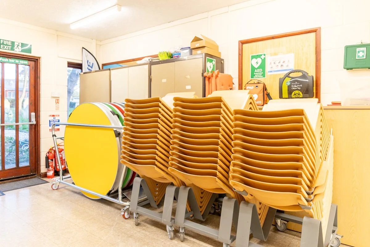 Tables and chairs included in Sholing Parish Hall hire