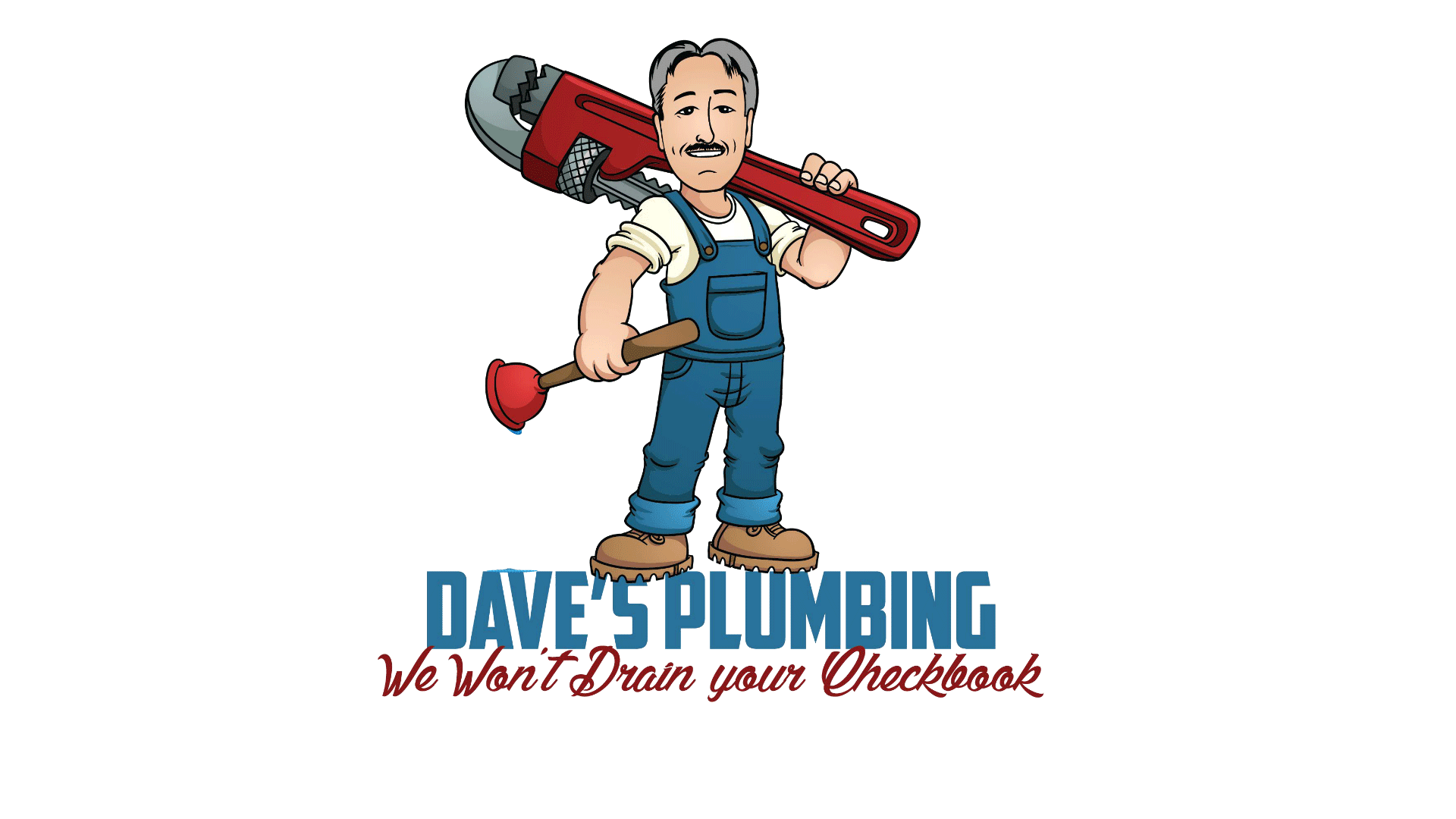 Original Dave’s Plumbing logo with my added plunger dripping animation for enhanced visual effect.