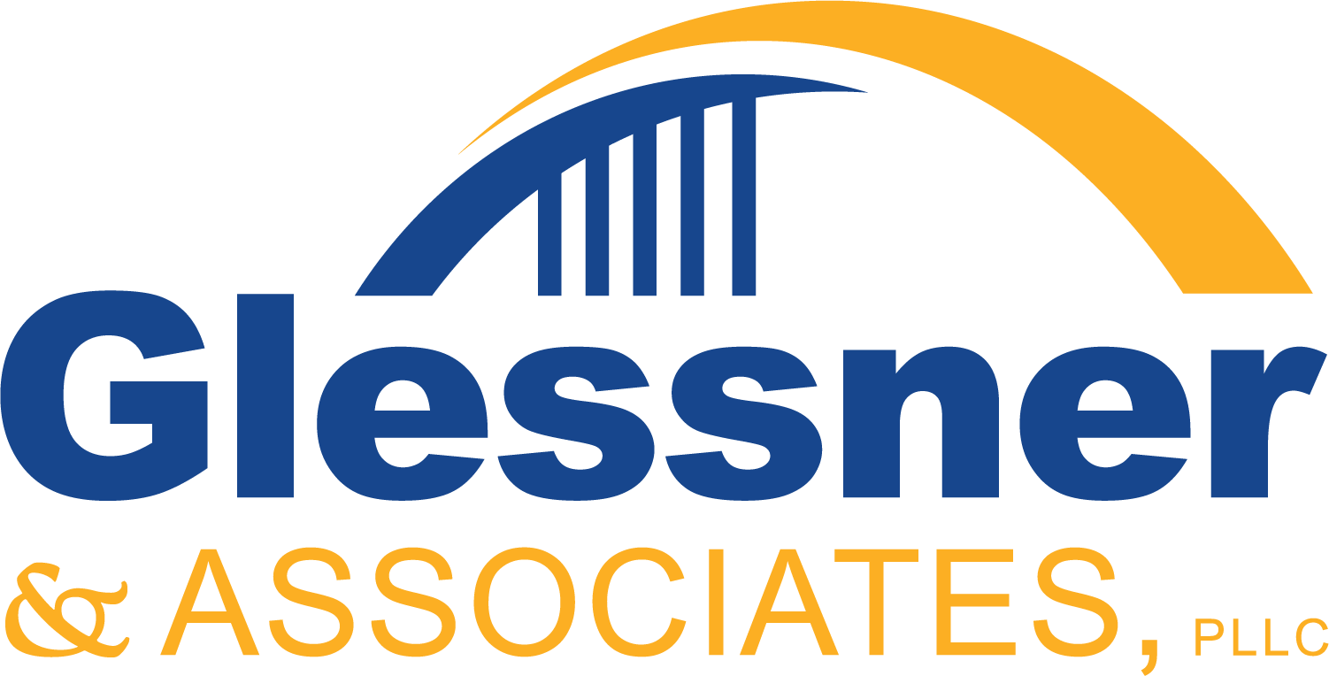 A clean, professional extension of the unified bridge mark, representing strength and leadership within the group. This variation features a blue and yellow palette, blending trust and energy while maintaining the signature Glessner blue.