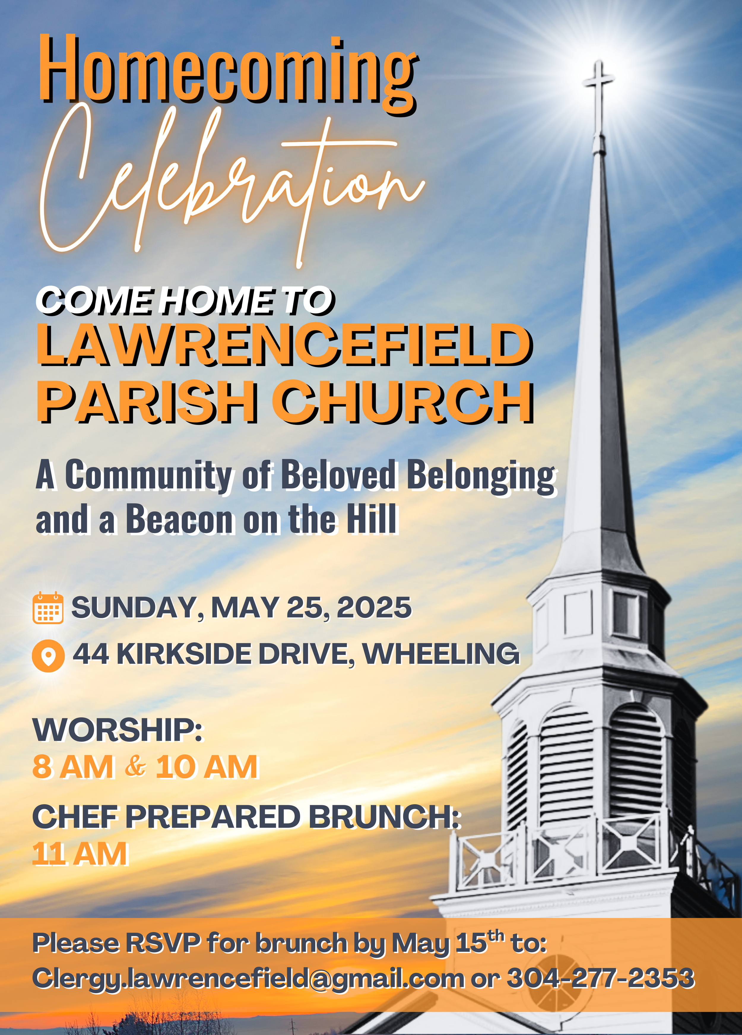 Invitation for a local church inviting people to come worship.