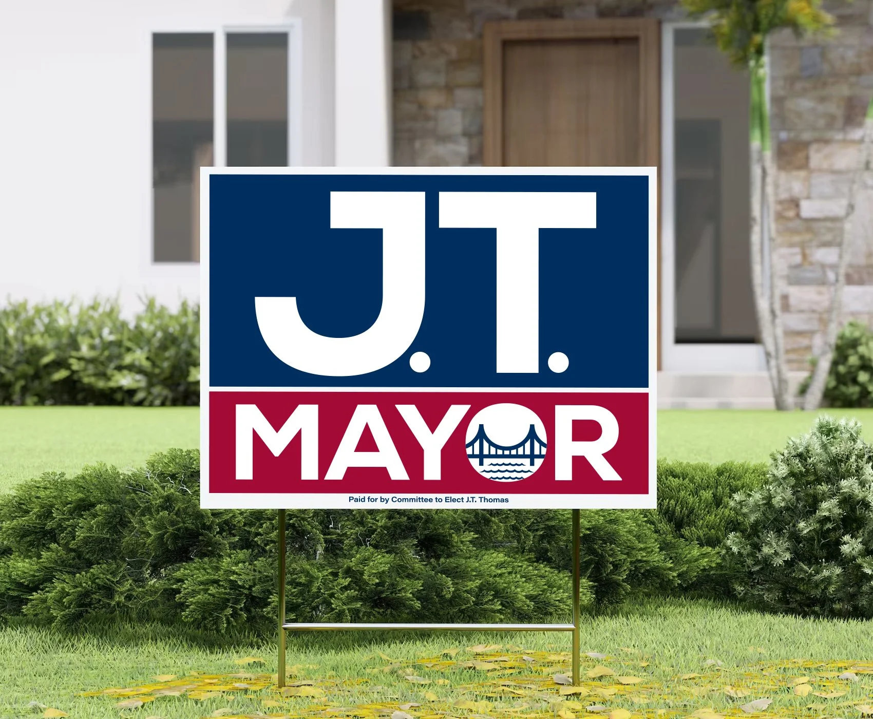 Designed a campaign yard sign to engage voters and reinforce brand identity.