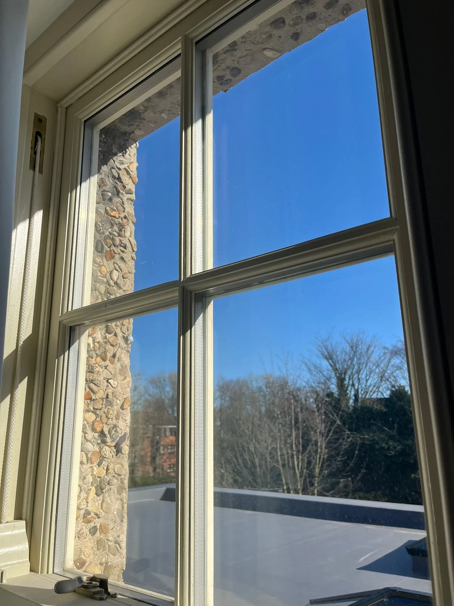 Traditional timber sash window with Georgian glazing bars in Sunderland Tyne and Wear period property.