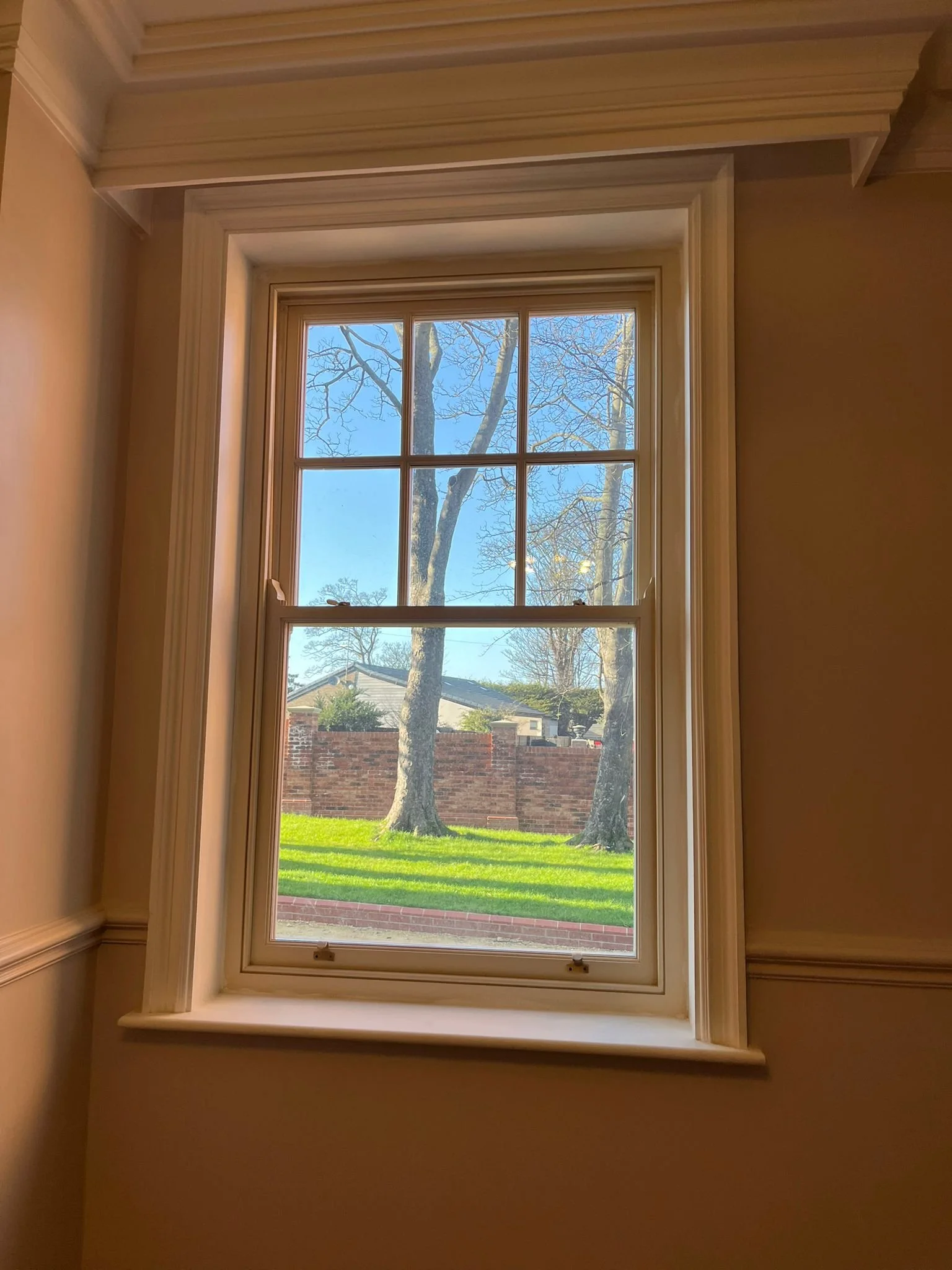 Sash window replacement in Sunderland Tyne and Wear with new timber frame.