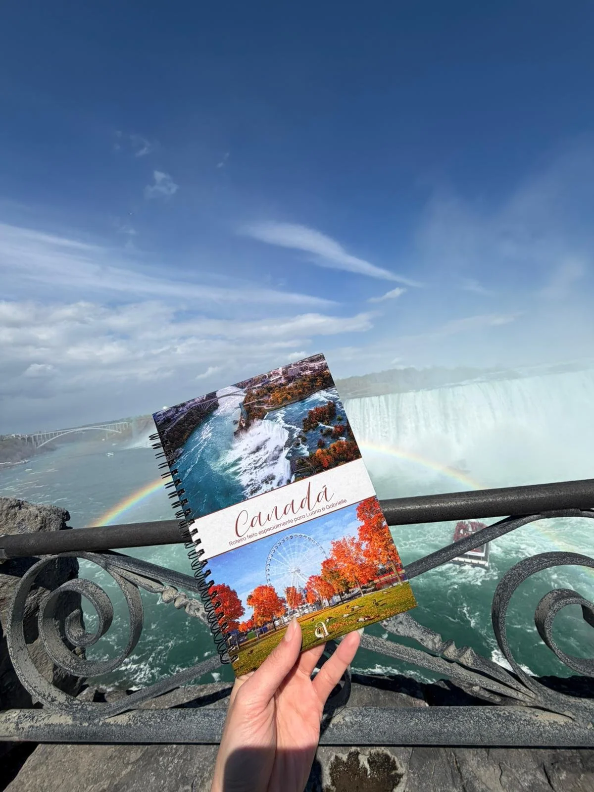 Roteiro personalizado do Canadá em Niágara Falls com um belo arco íris atrás