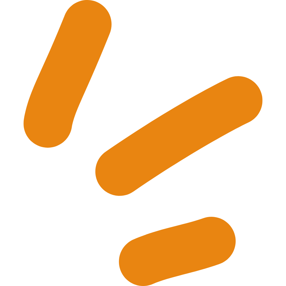Three orange pills or capsules arranged in a vertical line on a black background.