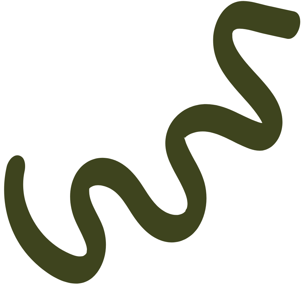 Illustration of a wavy, snake-like shape in dark green color on a black background.