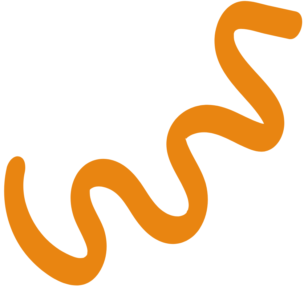 Simplified illustration of a coiled orange snake with a black background.